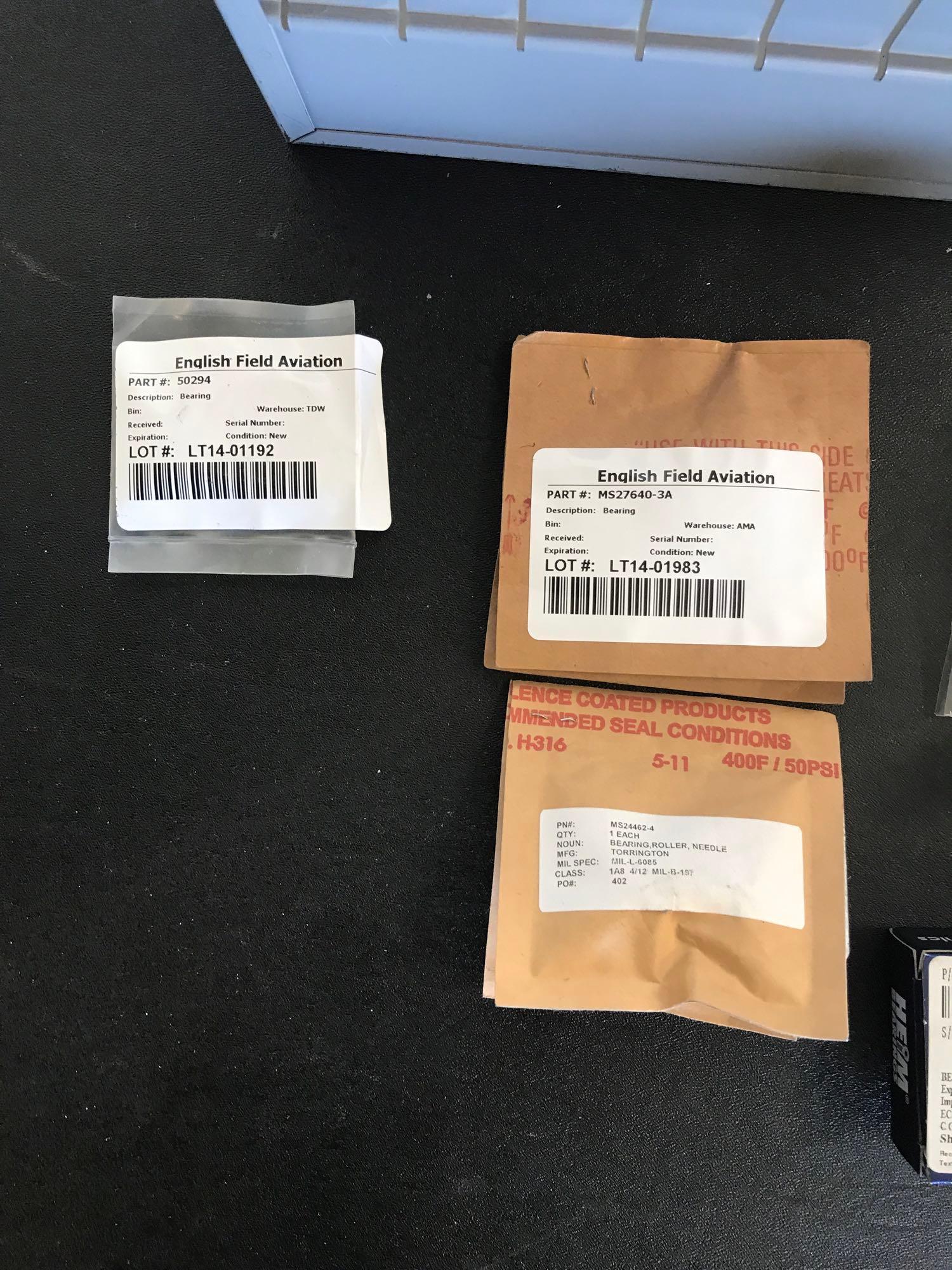 NEW CONTROL SURFACE BEARINGS MS24461-3 & -5, MS27640-3A, 3NCC1010P, 88501, CYR-1-S-CP & BC56985