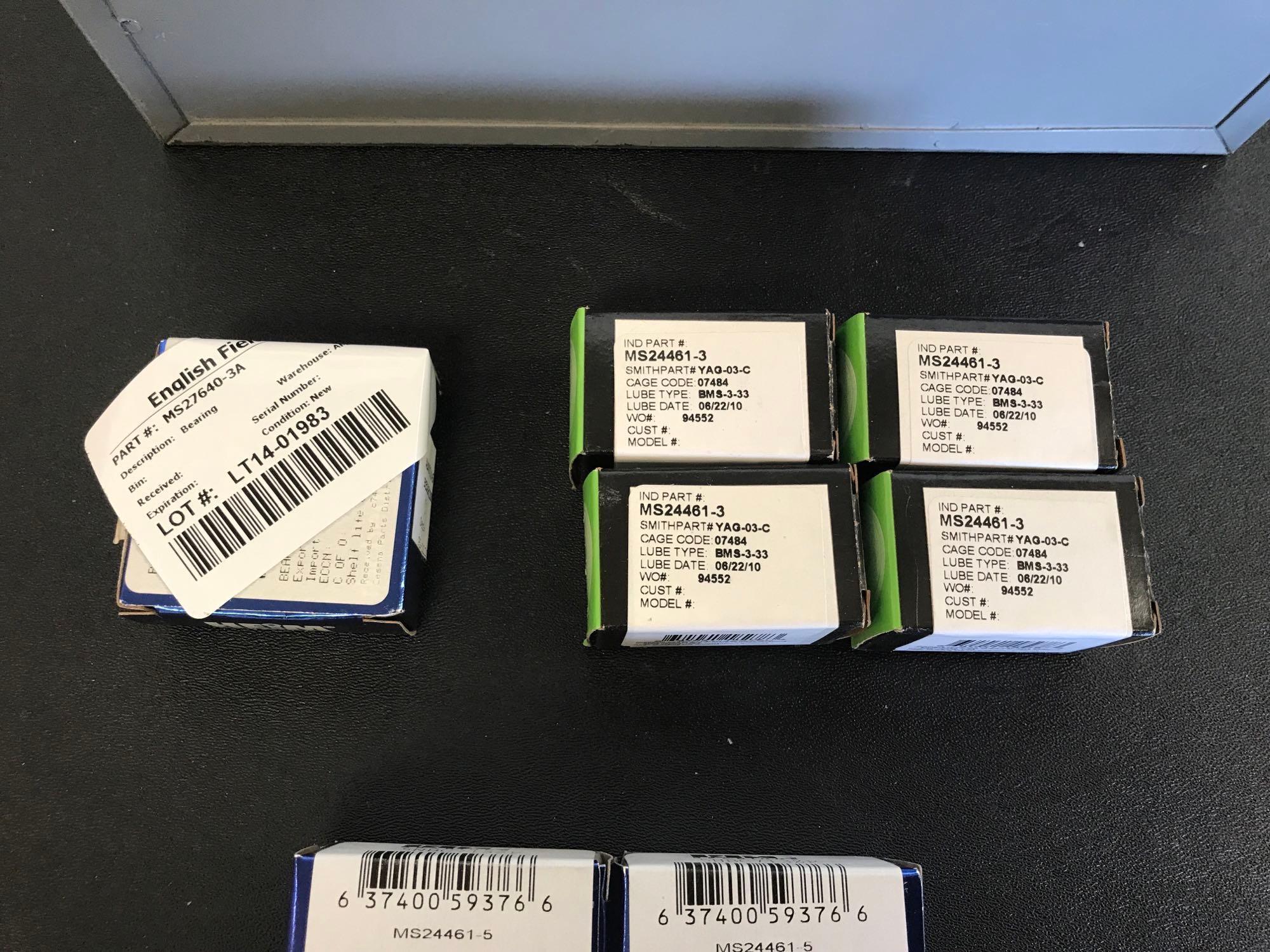 NEW CONTROL SURFACE BEARINGS MS24461-3 & -5, MS27640-3A, 3NCC1010P, 88501, CYR-1-S-CP & BC56985