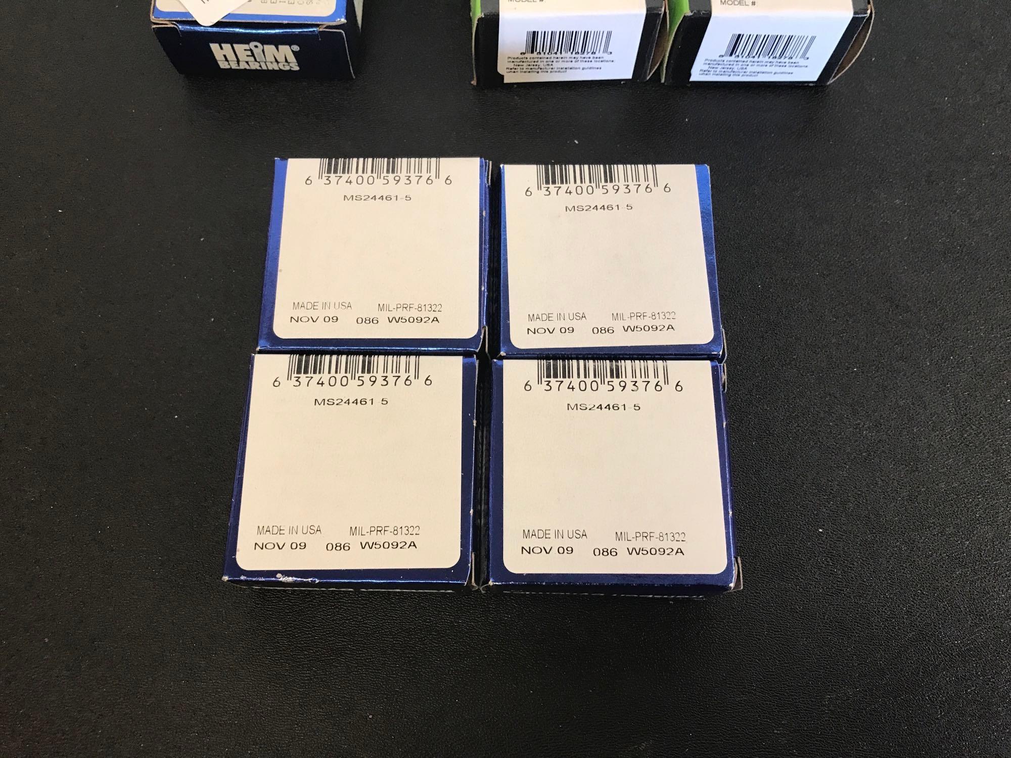 NEW CONTROL SURFACE BEARINGS MS24461-3 & -5, MS27640-3A, 3NCC1010P, 88501, CYR-1-S-CP & BC56985