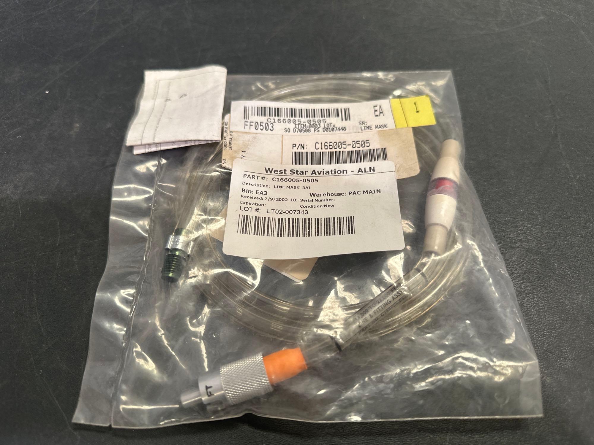 NEW OXYGEN HOSE 02C20T1-4-3000, C166005-0505 & MASK STRAPS 211006