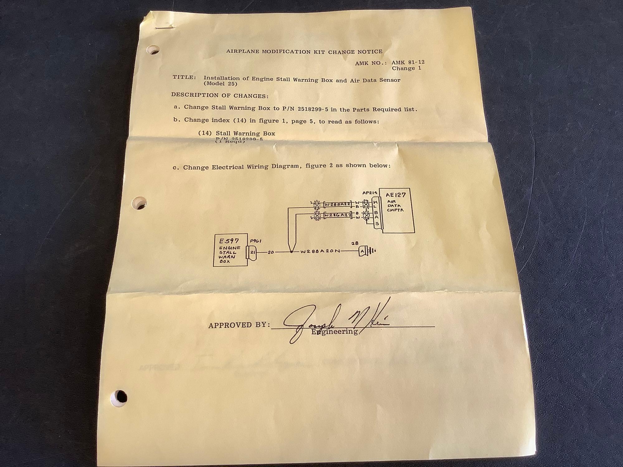 LEARJET ENGINE STALL WARNING BOX/AIR DATA SENSOR INSTALL KITS
