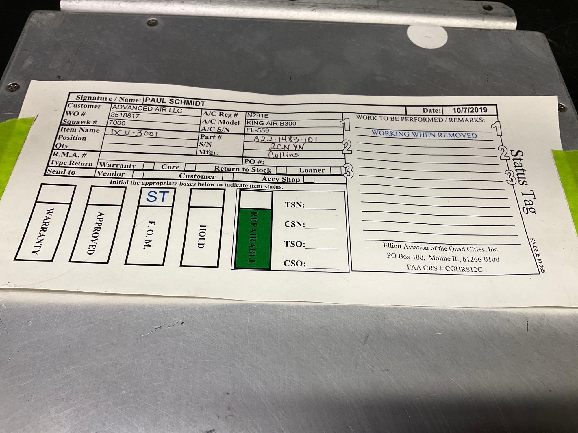 COLLINS DCU-3001 UNITS 822-1483-101 (WITH REMOVAL TAGS)
