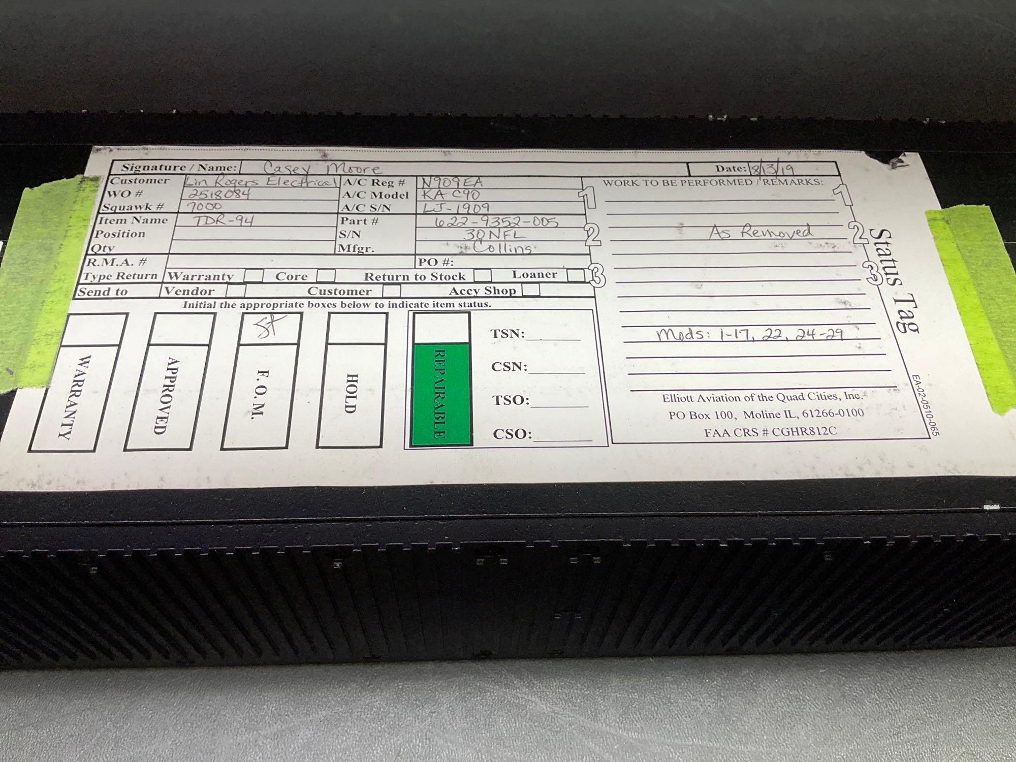 COLLINS TDR-94 TRANSPONDERS 622-9352-005 & -006 (ALL WITH REMOVAL TAGS)