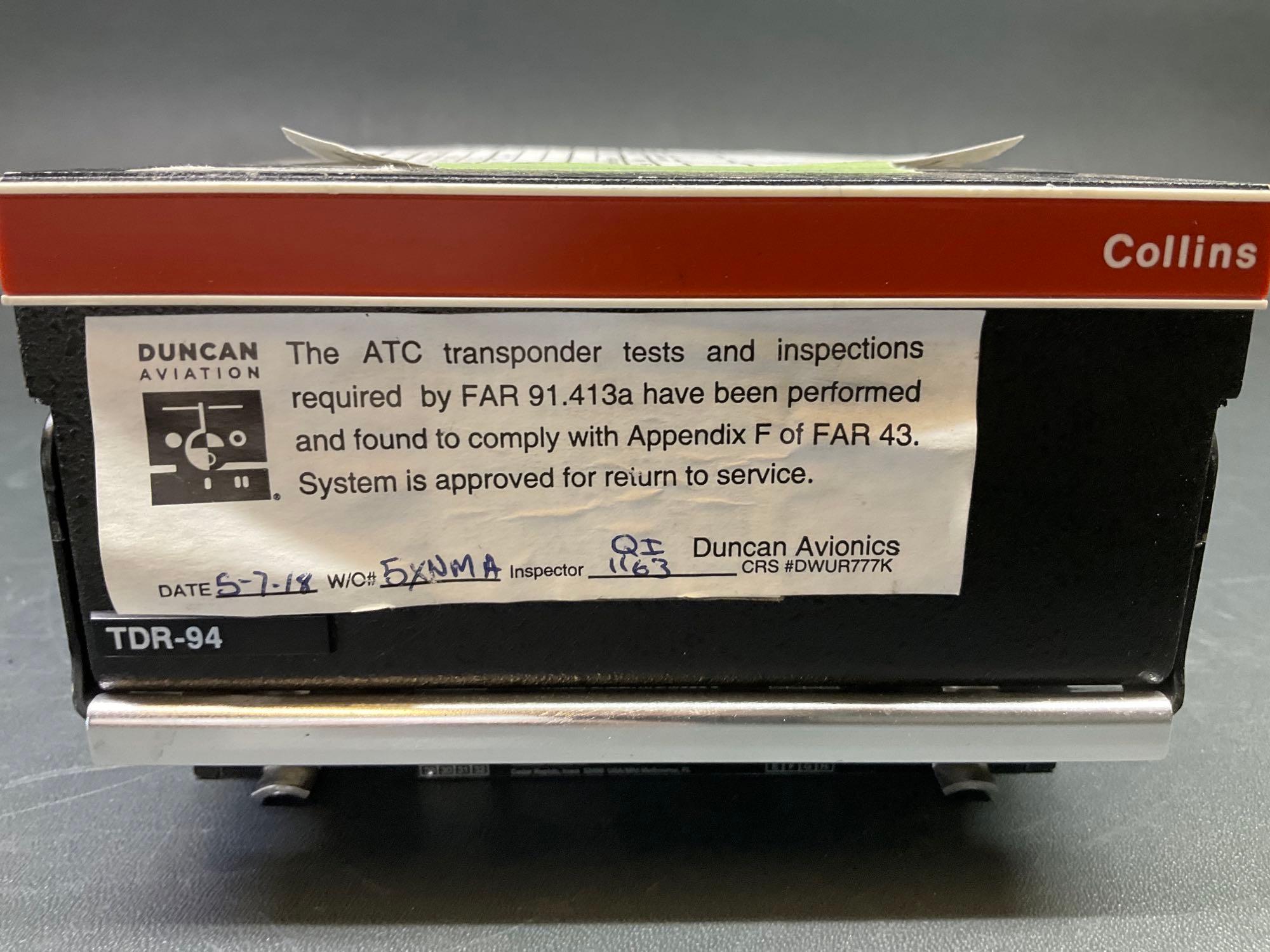 COLLINS TDR-94 TRANSPONDERS 622-9352-005 & -006 (ALL WITH REMOVAL TAGS)