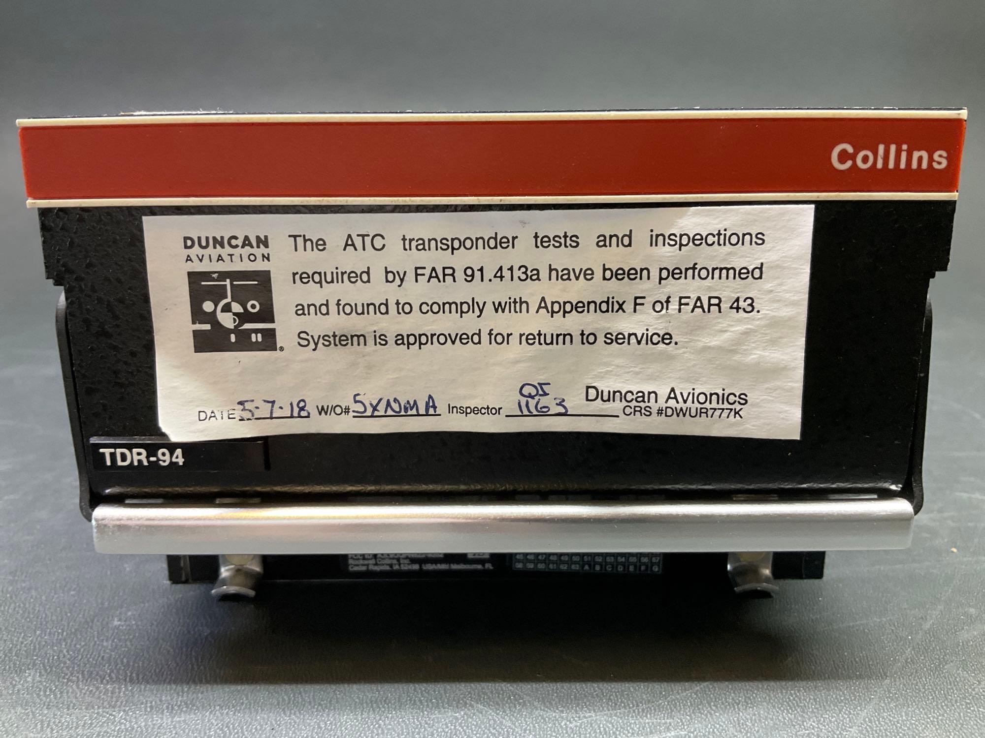 COLLINS TDR-94 TRANSPONDERS 622-9352-005 & -006 (ALL WITH REMOVAL TAGS)