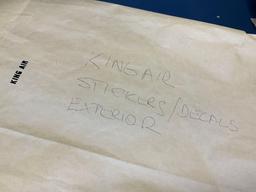 NEW KING AIR WING WINDOW SEAL 101-420126-1, COWL SEAL 101-910049-100, PLACARDS AND P-BARON BULKHEAD