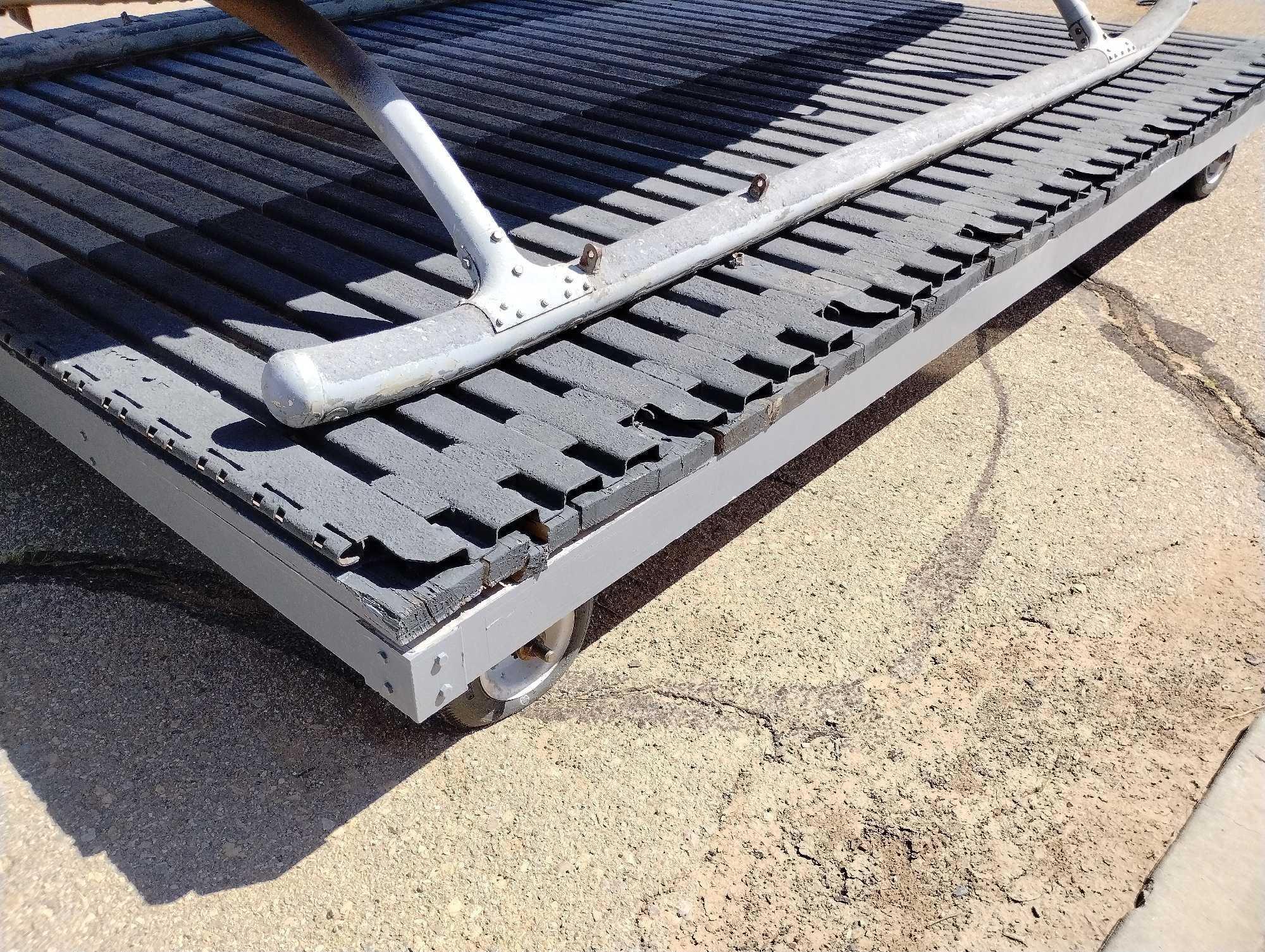 HELICOPTER TRANSPORT PAD 12FTx12FT (DISASSEMBLES FOR TRANSPORT) (SOME TIRES ARE FLAT / DRY ROT)