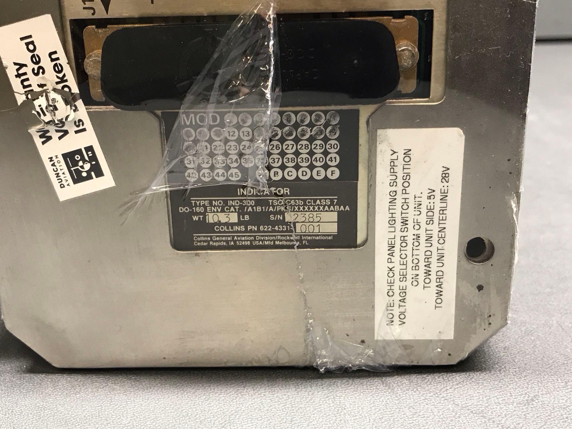 COLLINS IND-300 RADAR INDICATORS 622-4331-001 (1 BER/1 REPAIRABLE)
