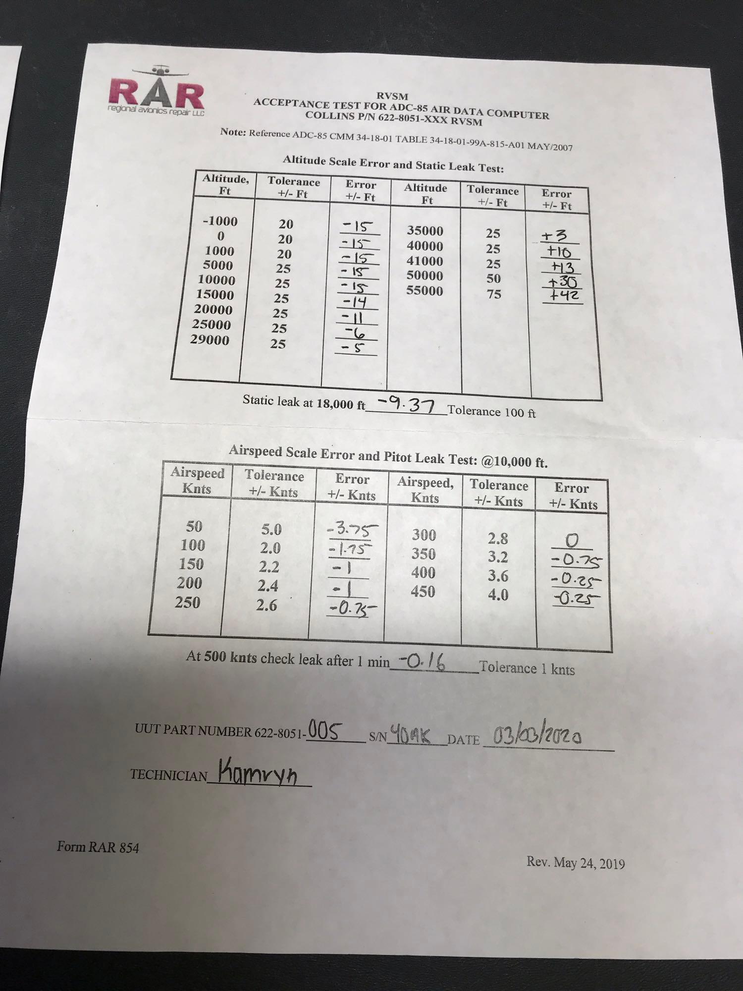 COLLINS ADC-85 AIR DATA COMPUTER 622-8051-005 (REPAIRED)