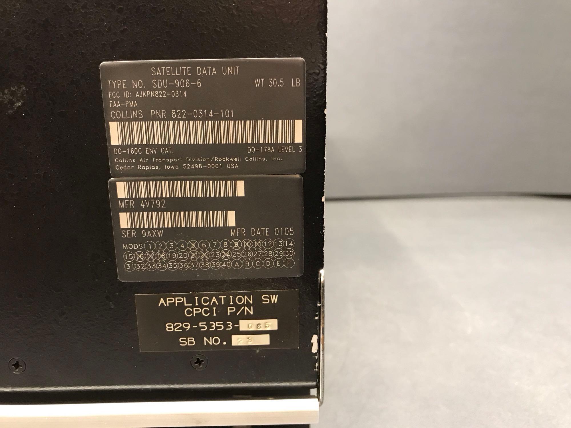 COLLINS SDU-906-6 UNIT 822-0314-101 (REMOVED FOR DELETION)