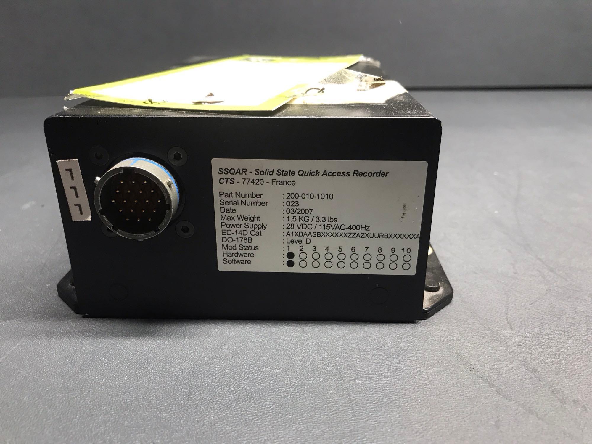 SOLID STATE QUICK ACCESS RECORDER 200-010-1010 (REMOVED FOR DELETION) & RIPS TYPE 2 BATTERY TRAY
