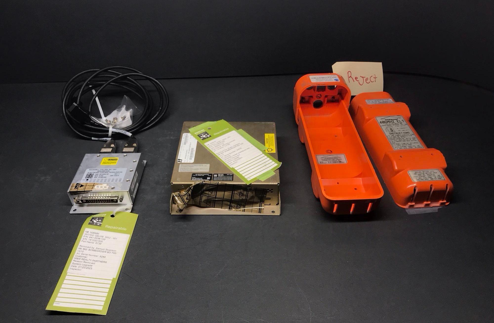 COLLINS ECM 441-0038-100, XM WEATHER RECEIVER 822-2031-002 & ELT HOUSING
