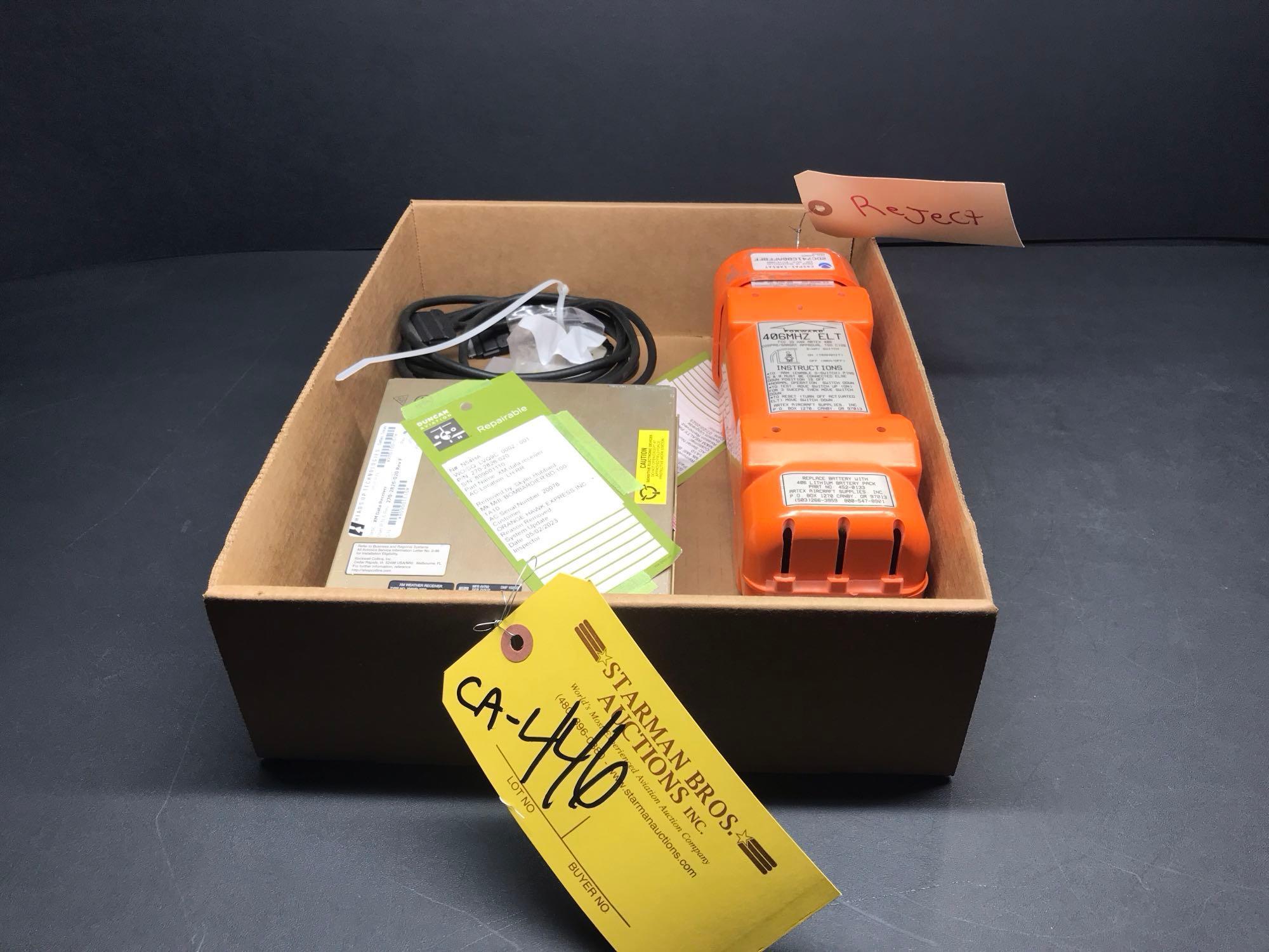 COLLINS ECM 441-0038-100, XM WEATHER RECEIVER 822-2031-002 & ELT HOUSING