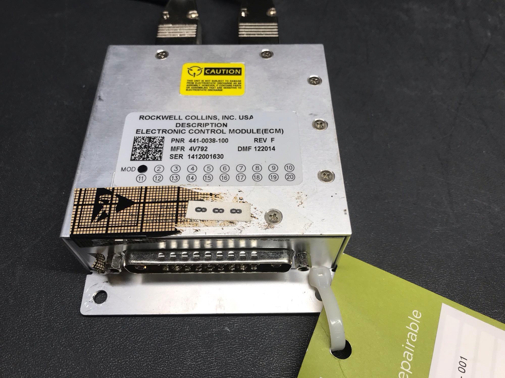 COLLINS ECM 441-0038-100, XM WEATHER RECEIVER 822-2031-002 & ELT HOUSING
