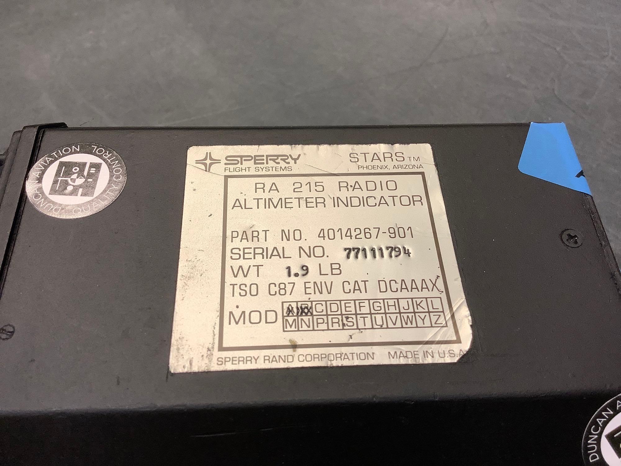 RA-215 RADIO ALTIMETER 4014267-901 (OVERHAULED)