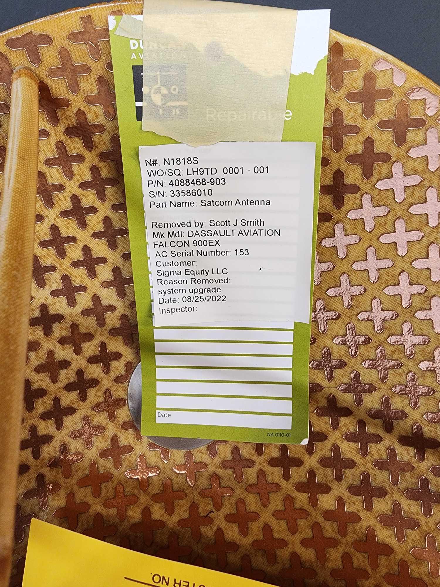 EMS SATCOM ANTENNA 4088468-903 (REMOVED FOR UPGRADE)
