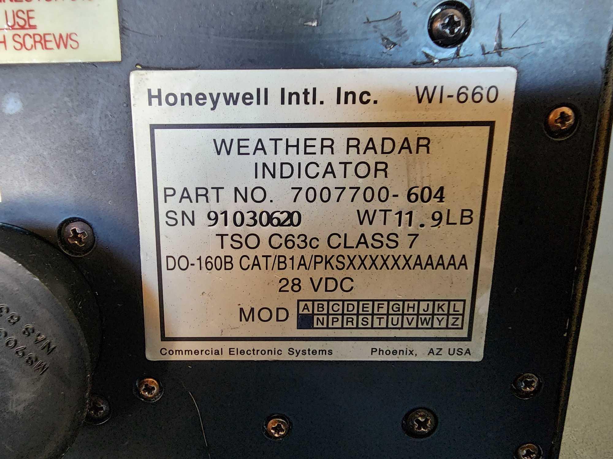 HONEYWELL WI-660 RADAR INDICATOR 7007700-604 (REPAIRED)