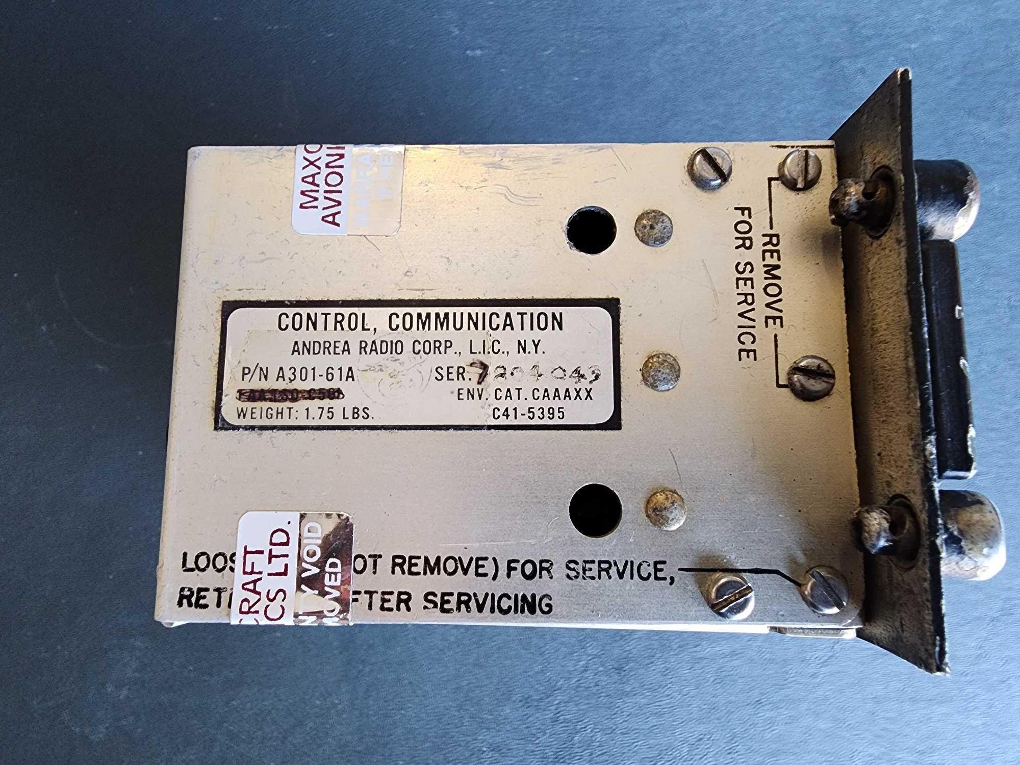 AUDIO PANEL A301-61A (REMOVED FOR REPAIR)