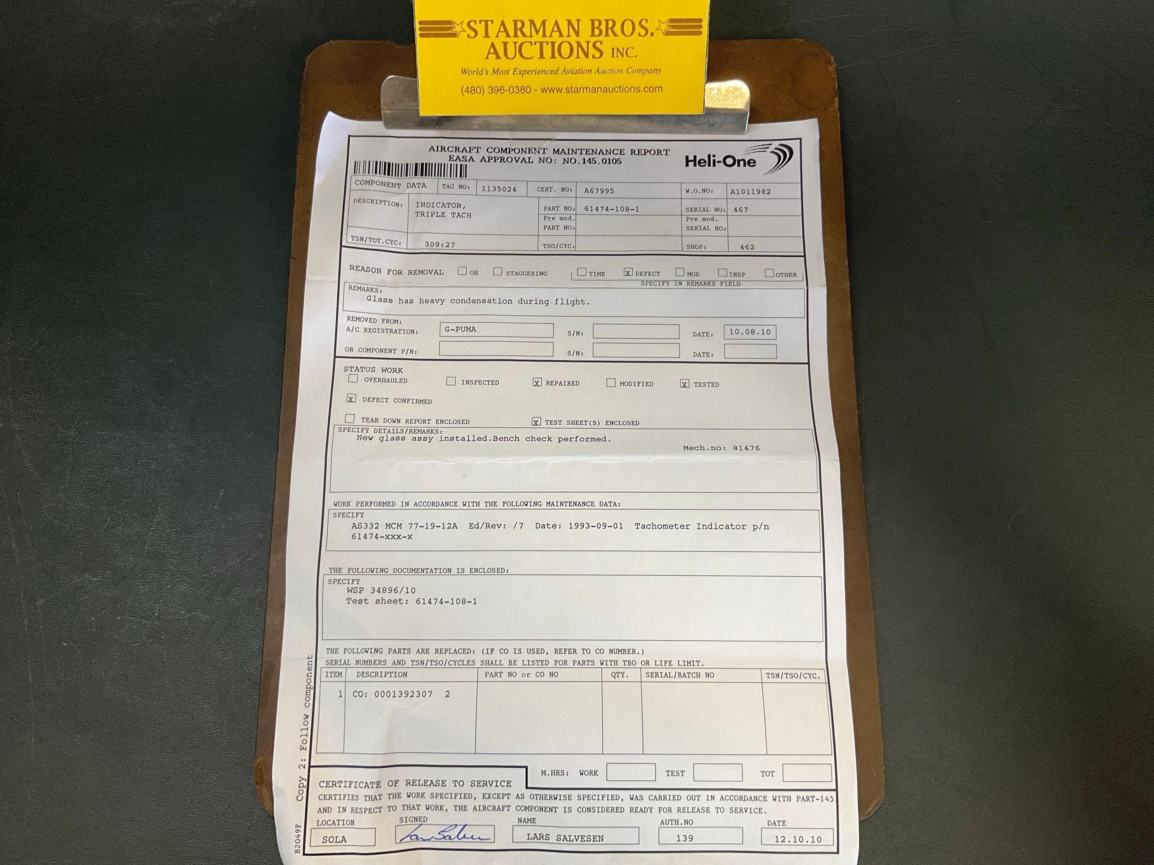 EUROCOPTER NR & NF INDICATORS 61474-108-1 (BOTH REPAIRED)