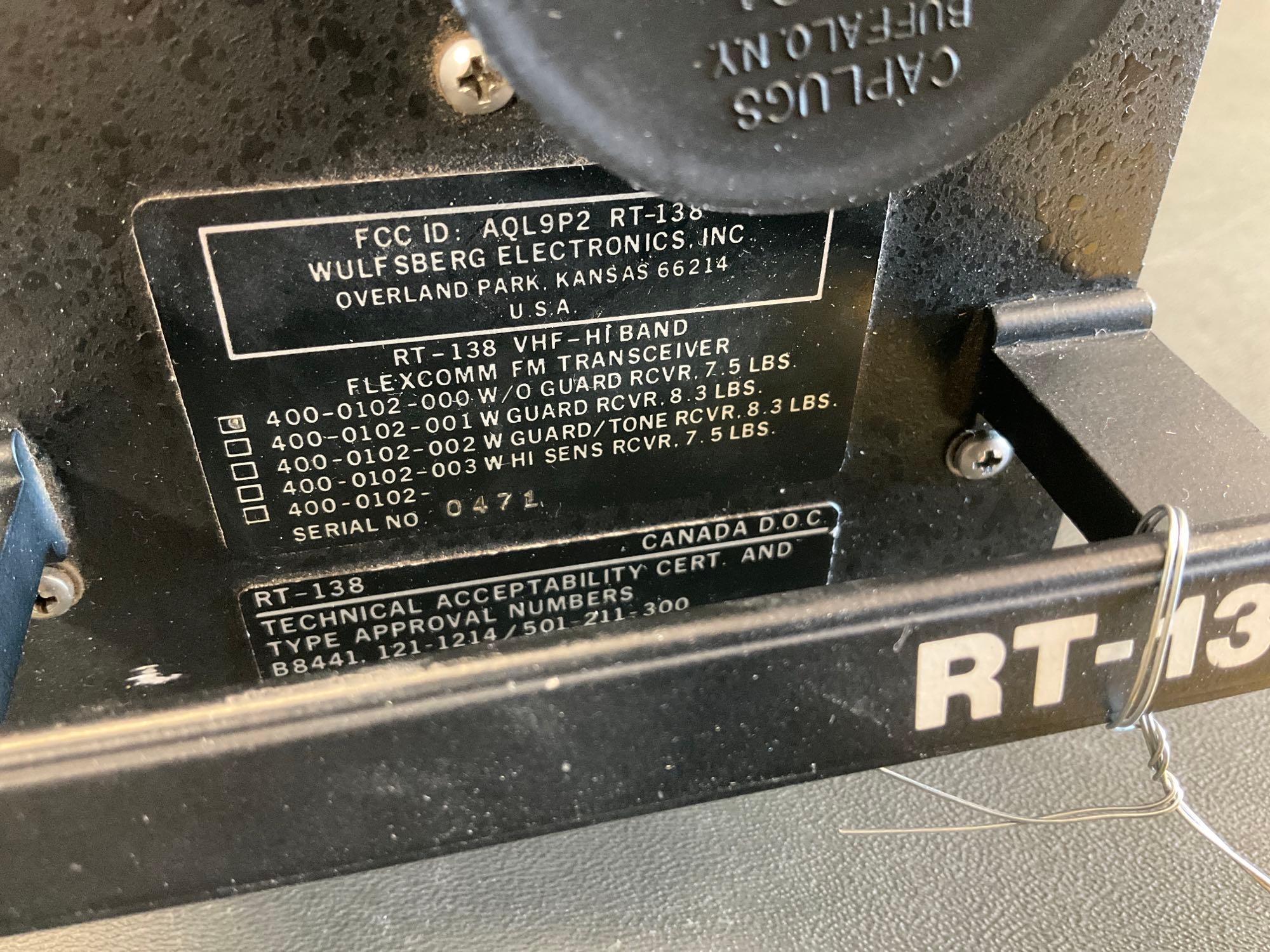 RT-138 & RT-450 TRANSCEIVERS 400-0102-00, 400-0103-00 (REPAIRED OR INSPECTED/TESTED OR INSPECTED)