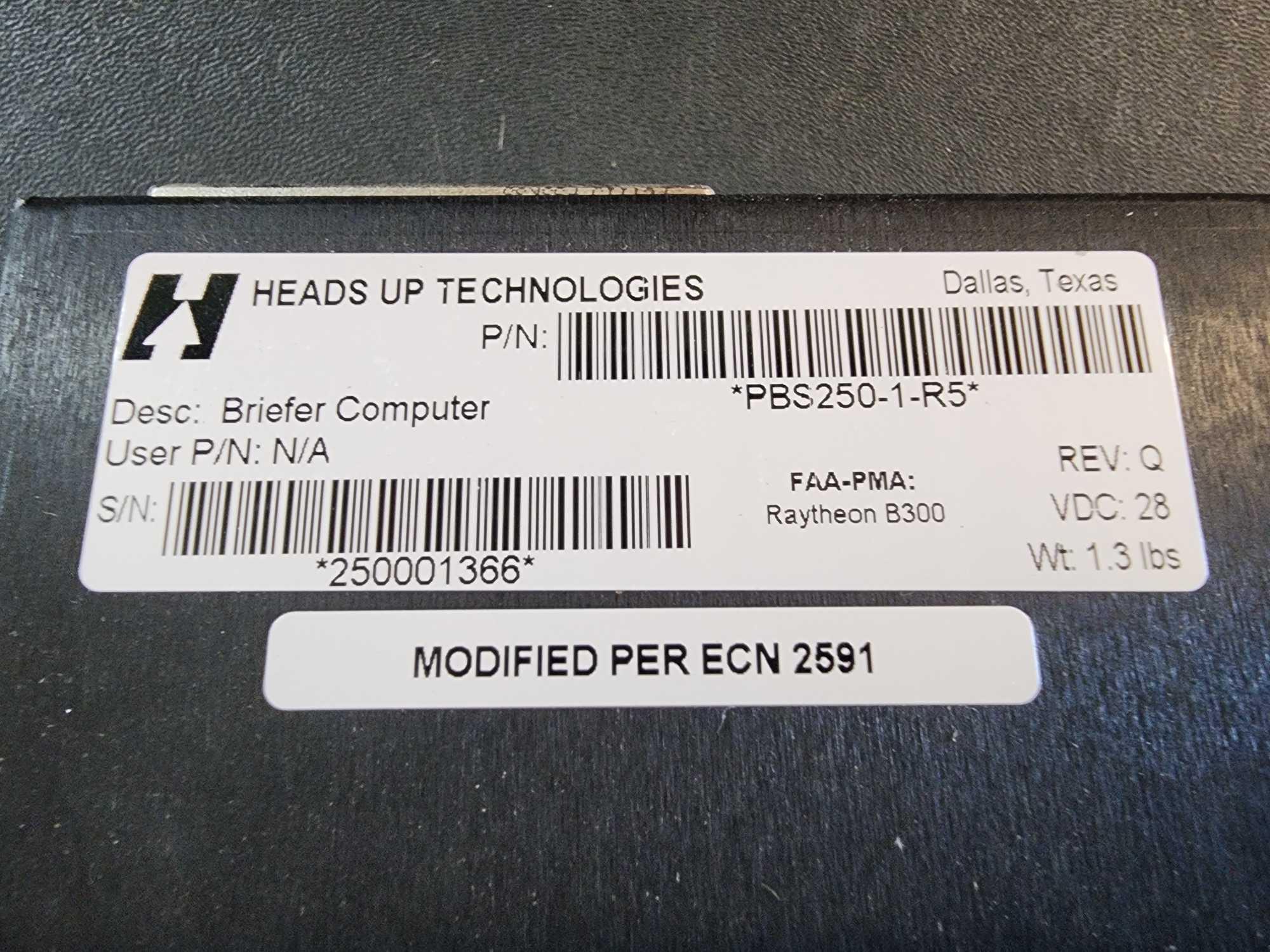 HEADS UP BRIEFER COMPUTER PBS250-1-R5 (MODIFIED) & BRIEFER CONTROLLER PBS250-2-B5 (REPAIRED)