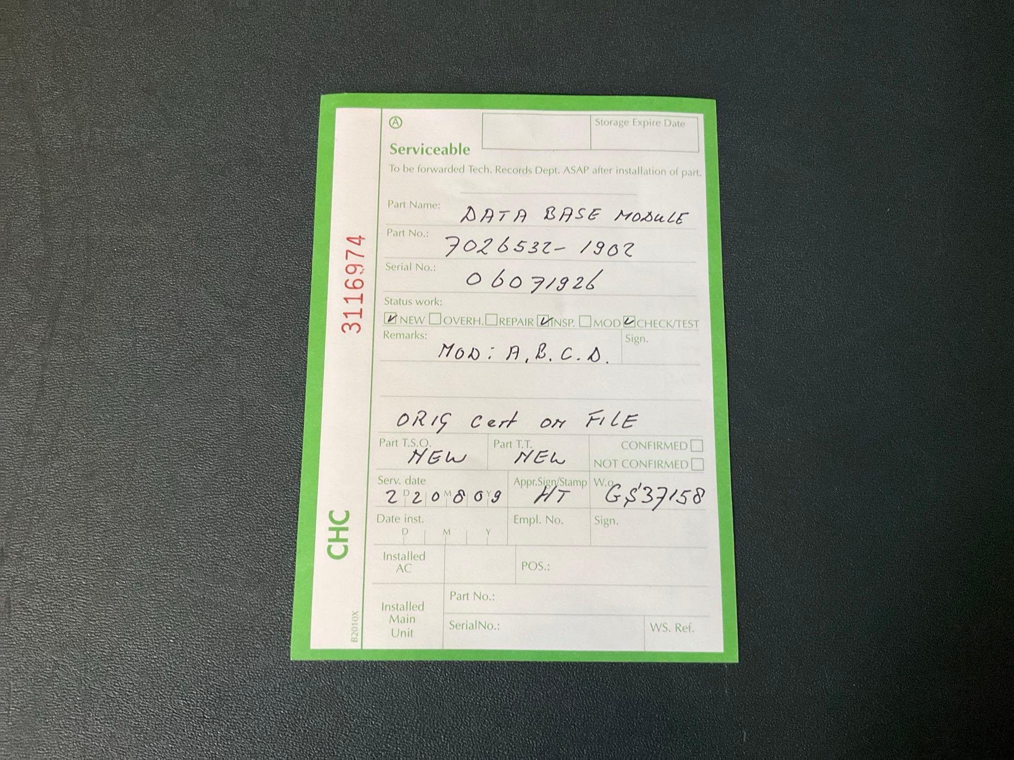 NEW HONEYWELL DATA MODULE 7026532-1902
