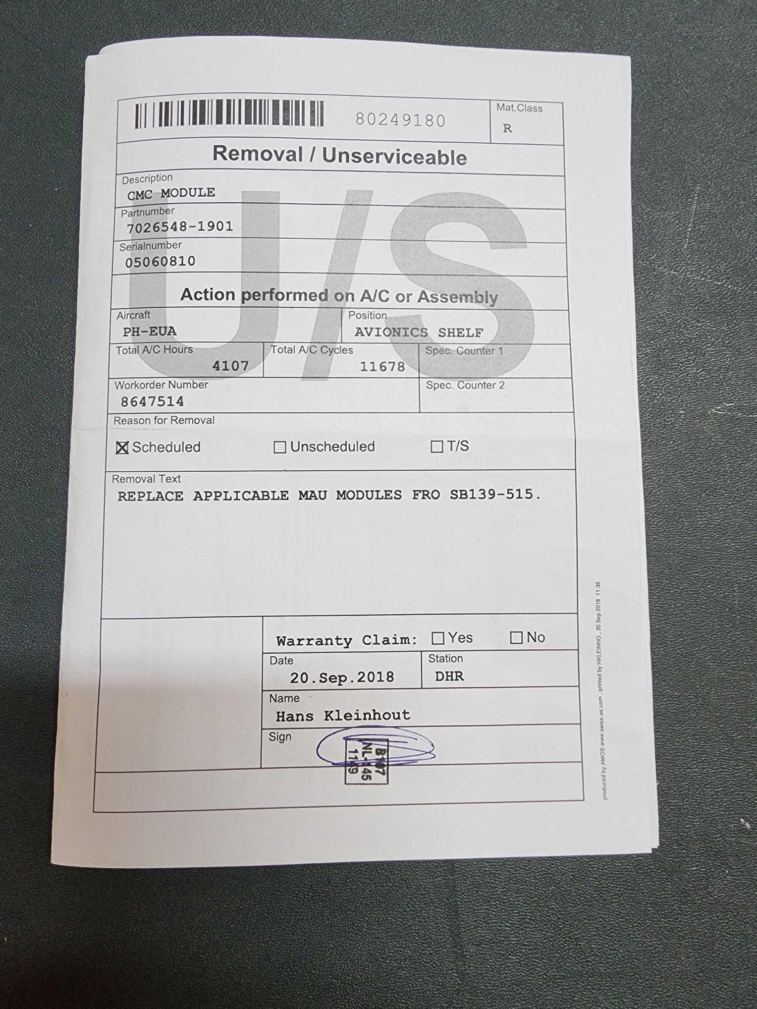 HONEYWELL MODULES 7026548-1901 (REPAIRED, INSPECTED OR A/R)