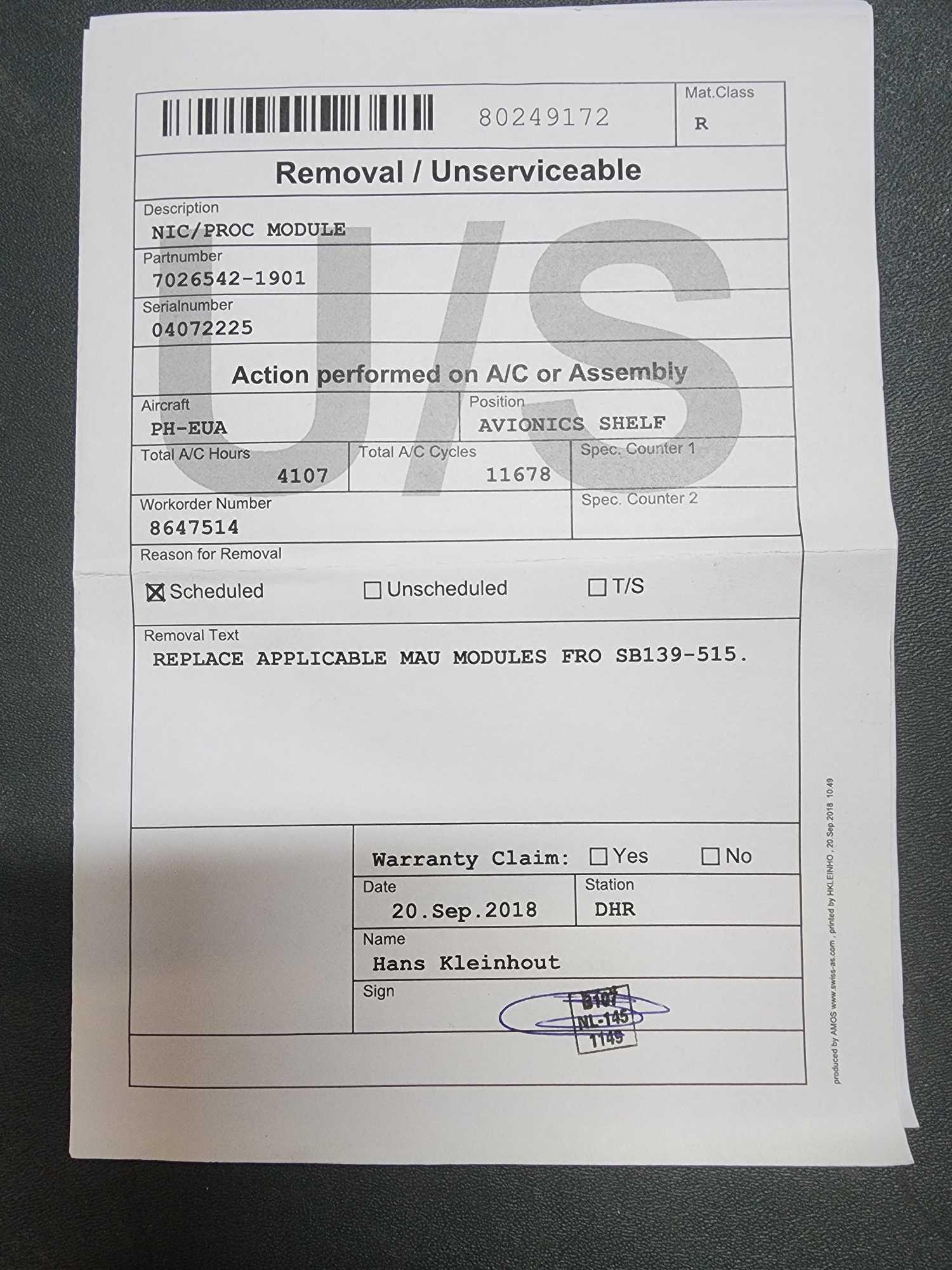 HONEYWELL MODULES 7026542-1901 & 7034055-1901
