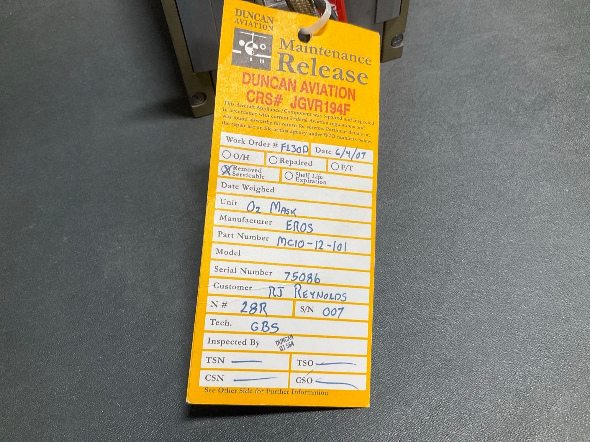 (LOT) LEARJET INVENTORY & OXYGEN INVENTORY