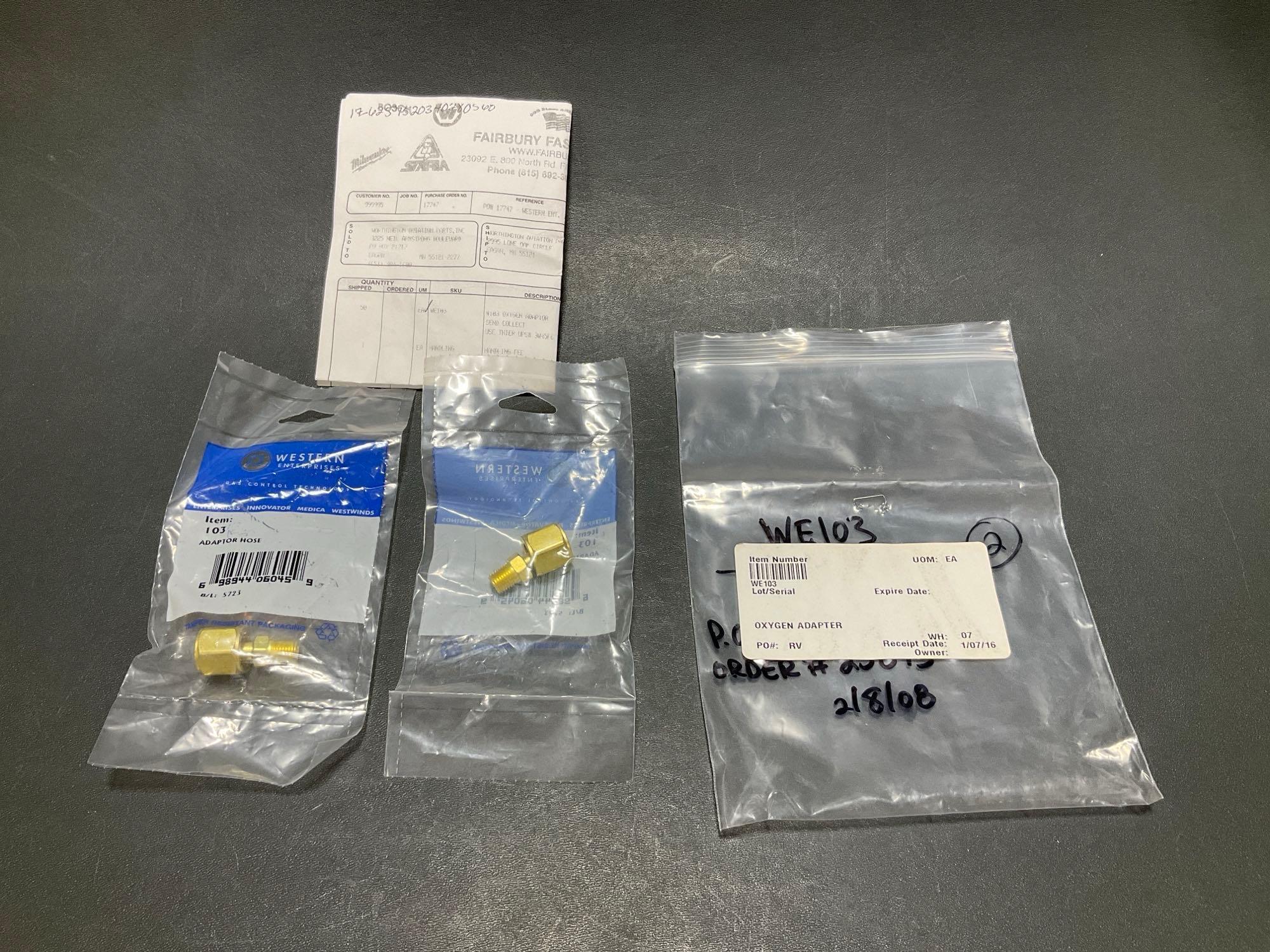 (LOT) KING AIR VALVE 101-384032-9 & OXYGEN ADAPTER WE103