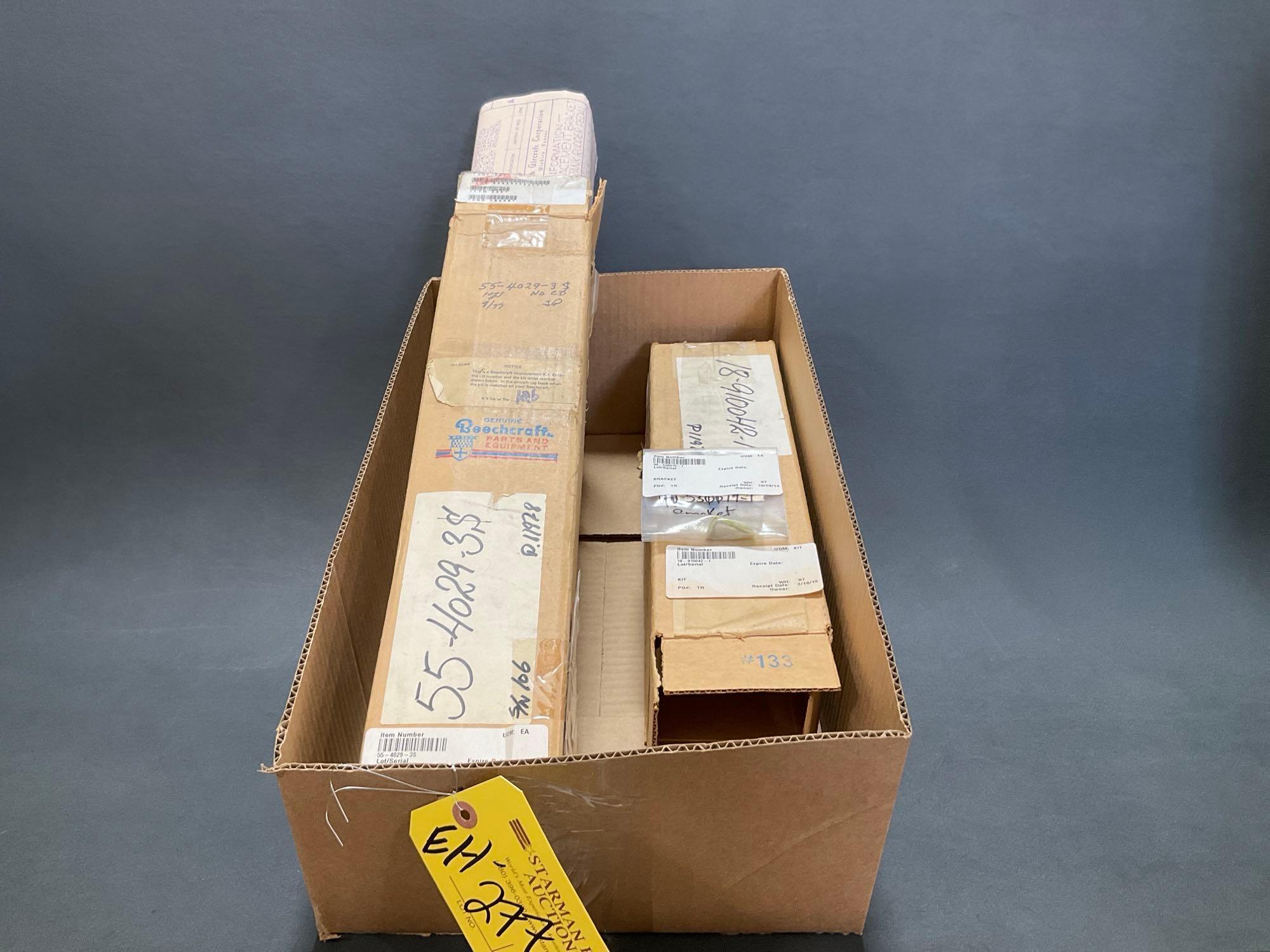 (LOT) BEECH 18 & BARON OPEN BOX KITS 18-910042-1, 55-4029-3 & BRACKET 90-530079-1