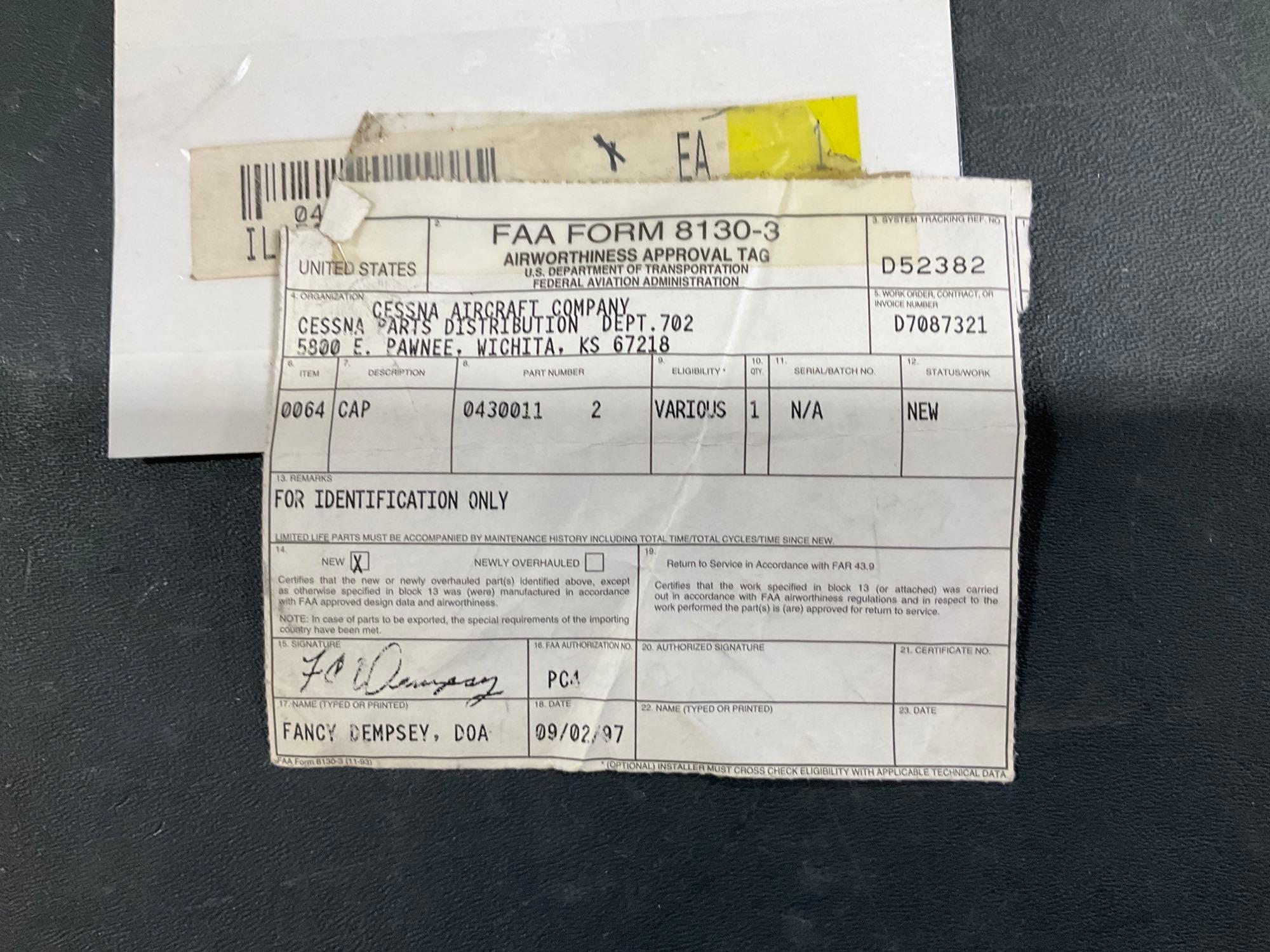 NEW CESSNA CONTROL SURFACE/STABILIZER TIPS 0430011-2, 0430004-11-791 & 1234608-3-791