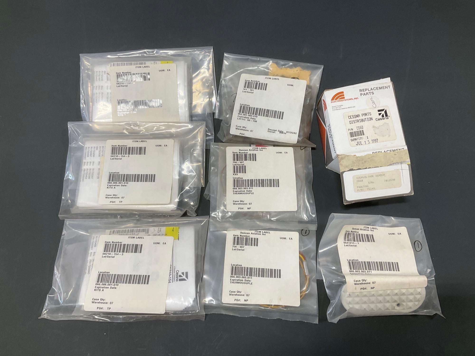 (LOT) CESSNA SK210-154-3 KITS, 172 STEPS 0541211-1, OVERVOLTAGE SENSOR 0S60, THERMOCOUPLES 756-307 &