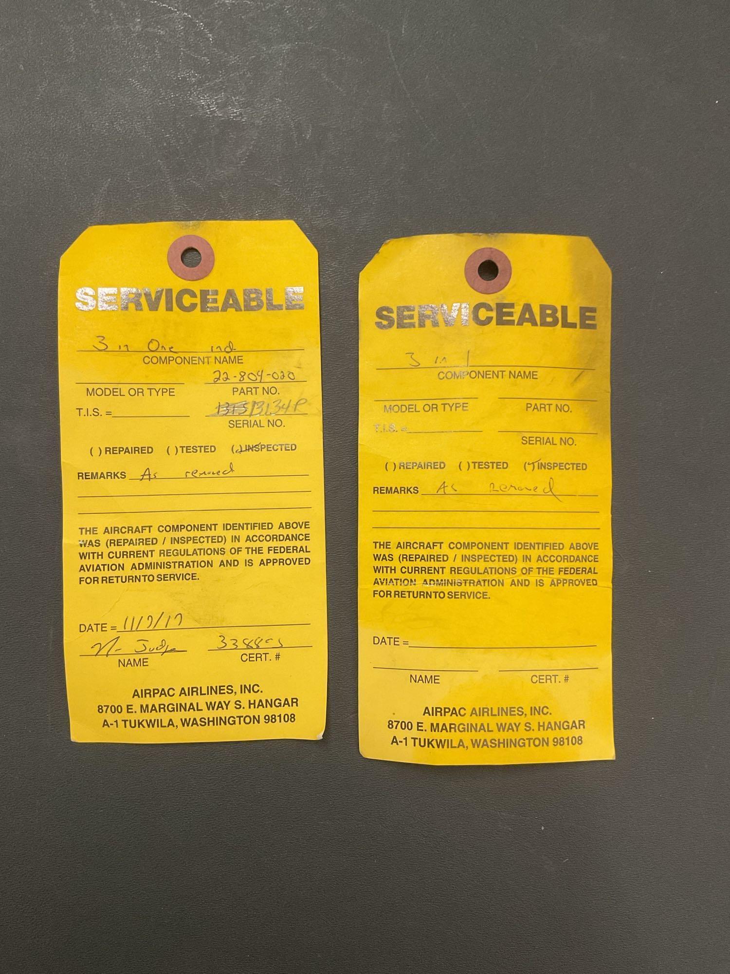 3 N 1 INDICATORS 22-804-020 (BOTH AS REMOVED/SERVICEABLE)