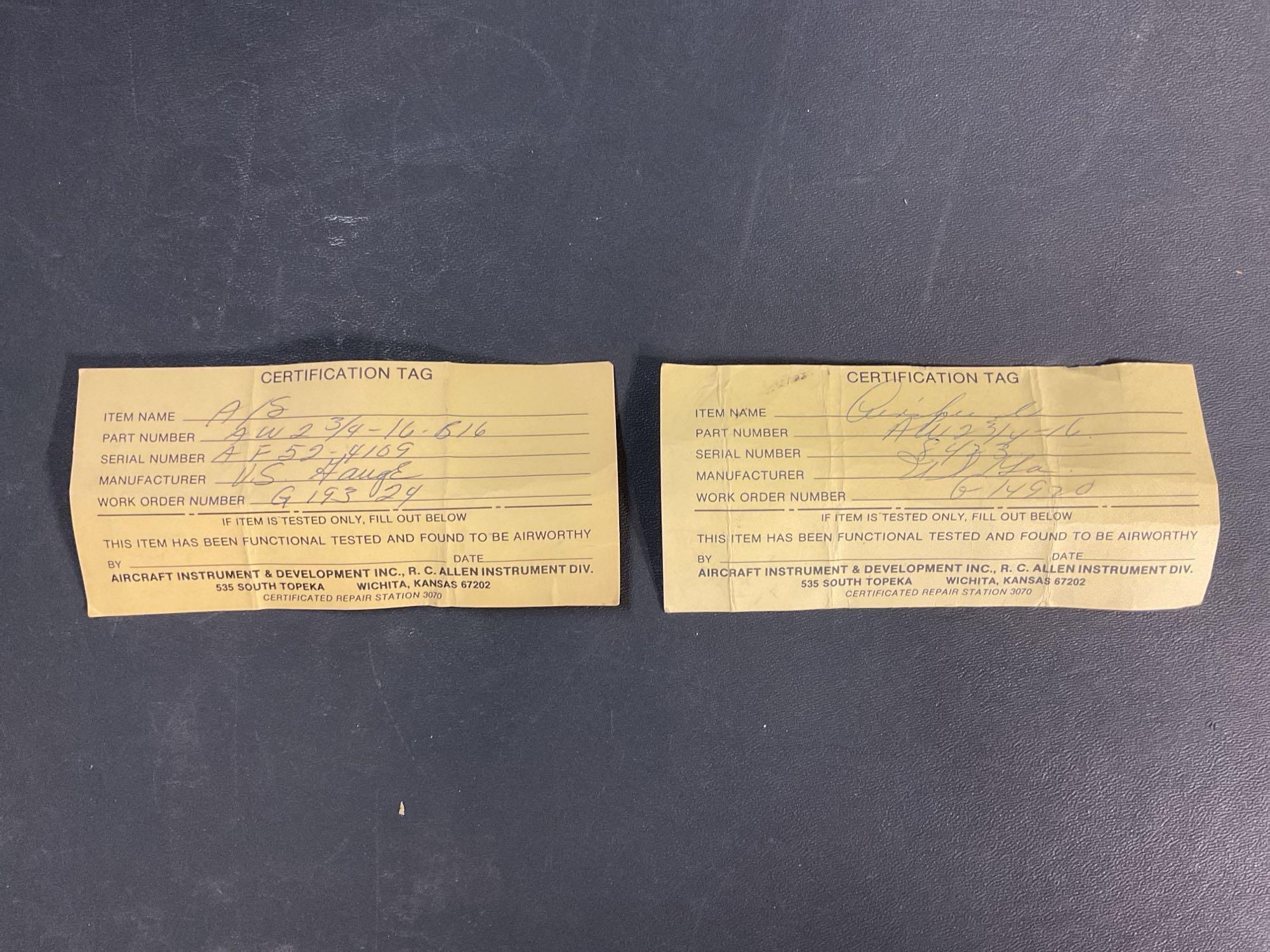AIRSPEED INDICATORS AW23/4-16-B16 (BOTH REPAIRED)