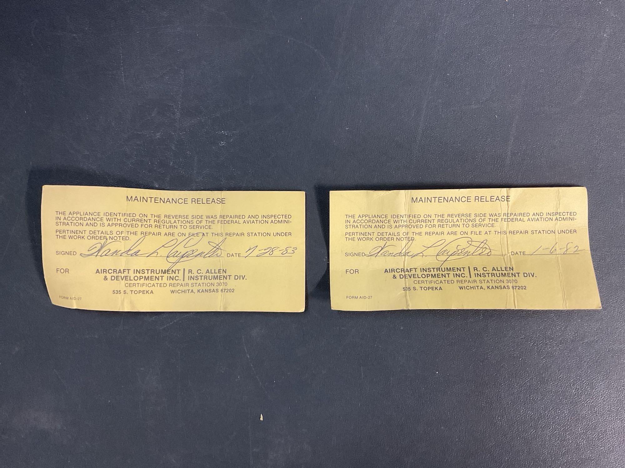 AIRSPEED INDICATORS AW23/4-16-B16 (BOTH REPAIRED)