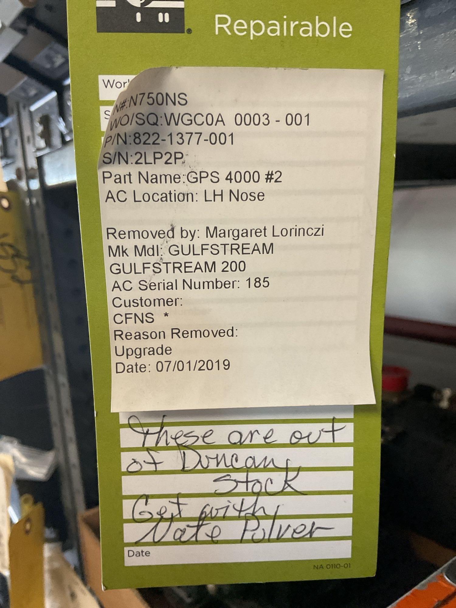 (7) COLLINS GPS-4000A UNITS (MOST WITH REPAIRABLE TAGS)