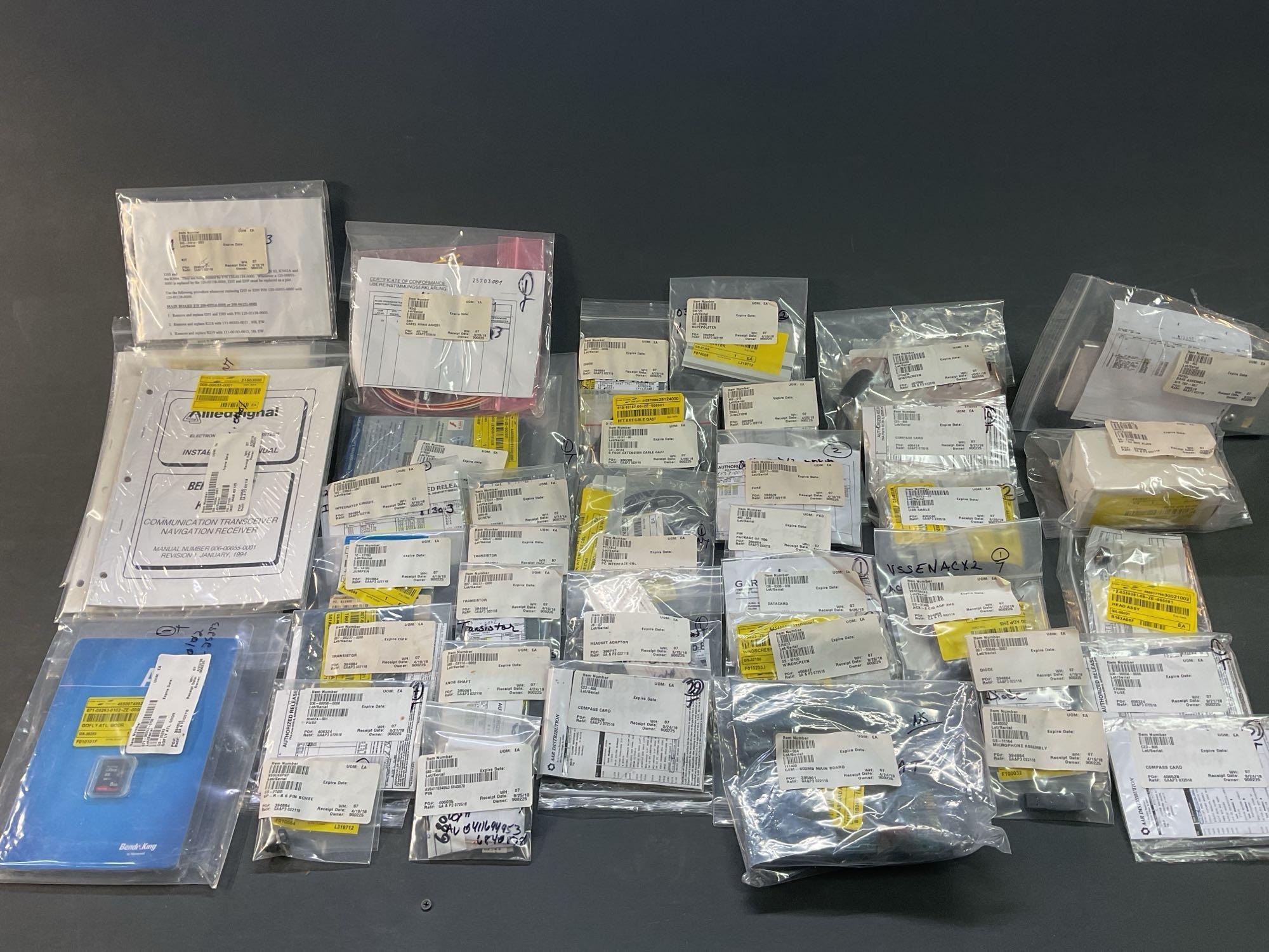 BOXES OF GARMIN & KING DATA CARDS, MOUNTS & AVIONICS REPAIR INVENTORY