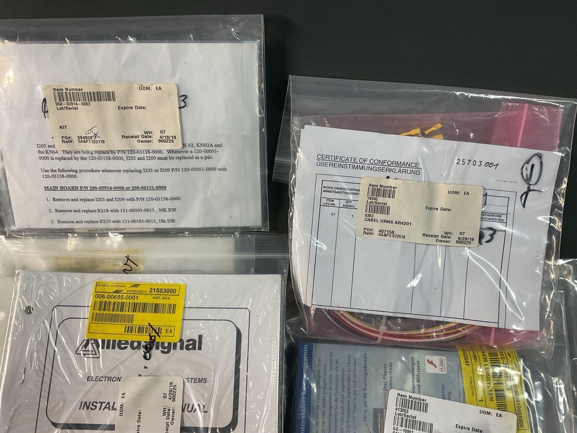 BOXES OF GARMIN & KING DATA CARDS, MOUNTS & AVIONICS REPAIR INVENTORY
