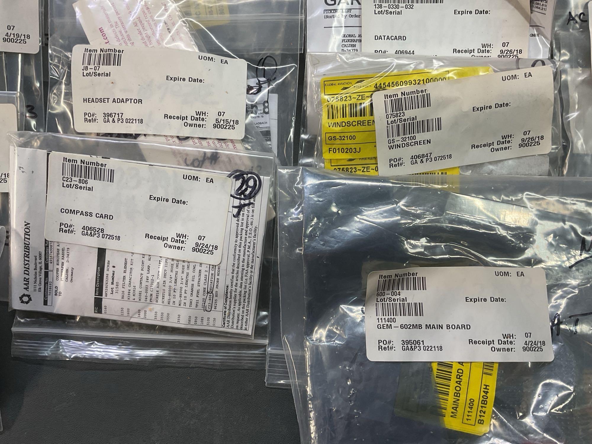 BOXES OF GARMIN & KING DATA CARDS, MOUNTS & AVIONICS REPAIR INVENTORY