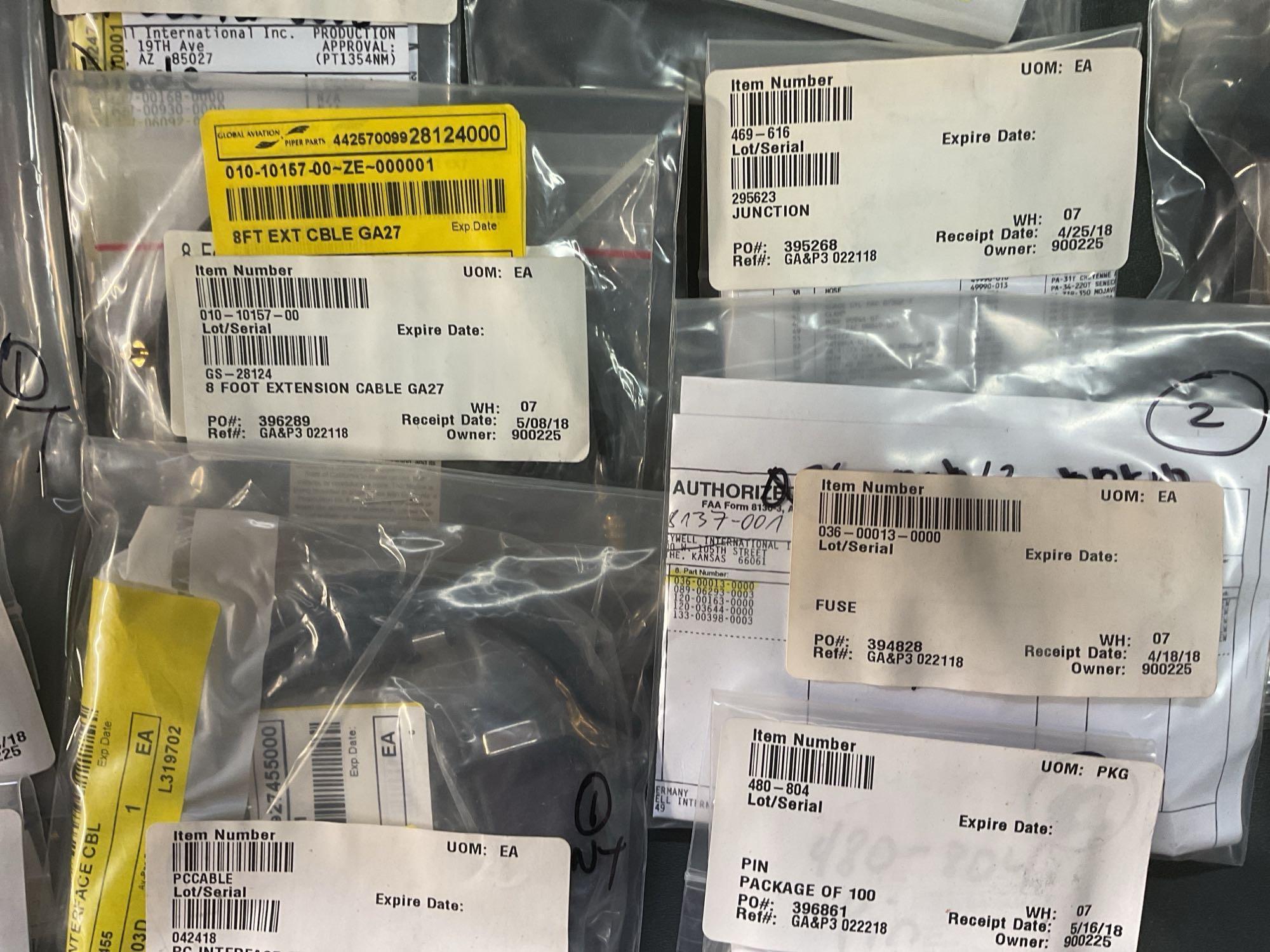 BOXES OF GARMIN & KING DATA CARDS, MOUNTS & AVIONICS REPAIR INVENTORY