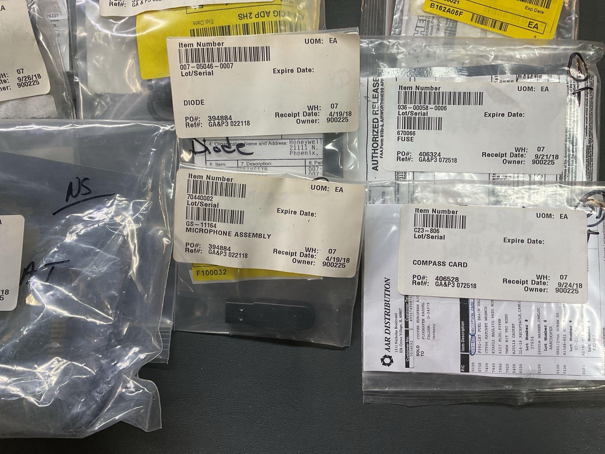 BOXES OF GARMIN & KING DATA CARDS, MOUNTS & AVIONICS REPAIR INVENTORY