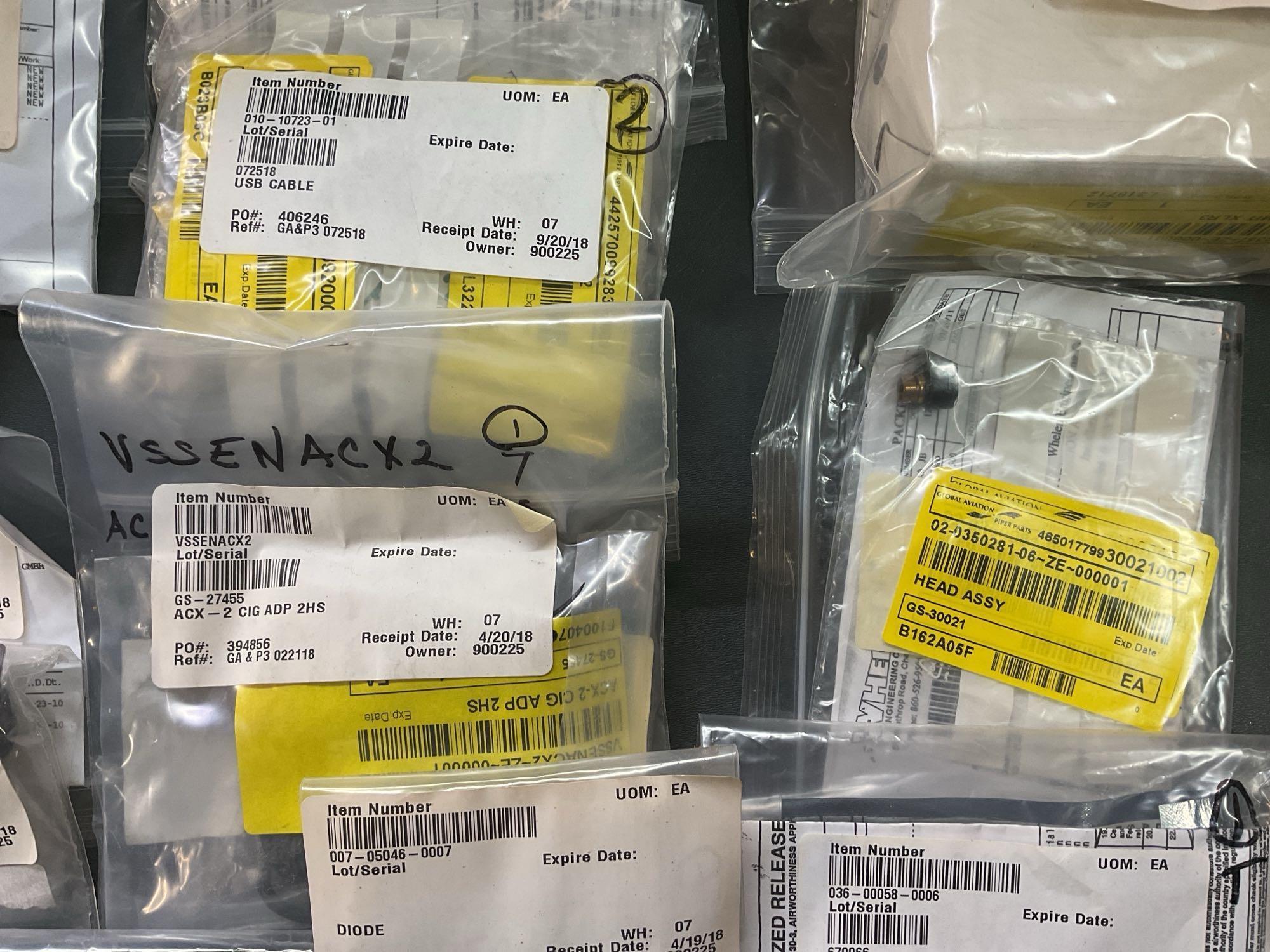 BOXES OF GARMIN & KING DATA CARDS, MOUNTS & AVIONICS REPAIR INVENTORY
