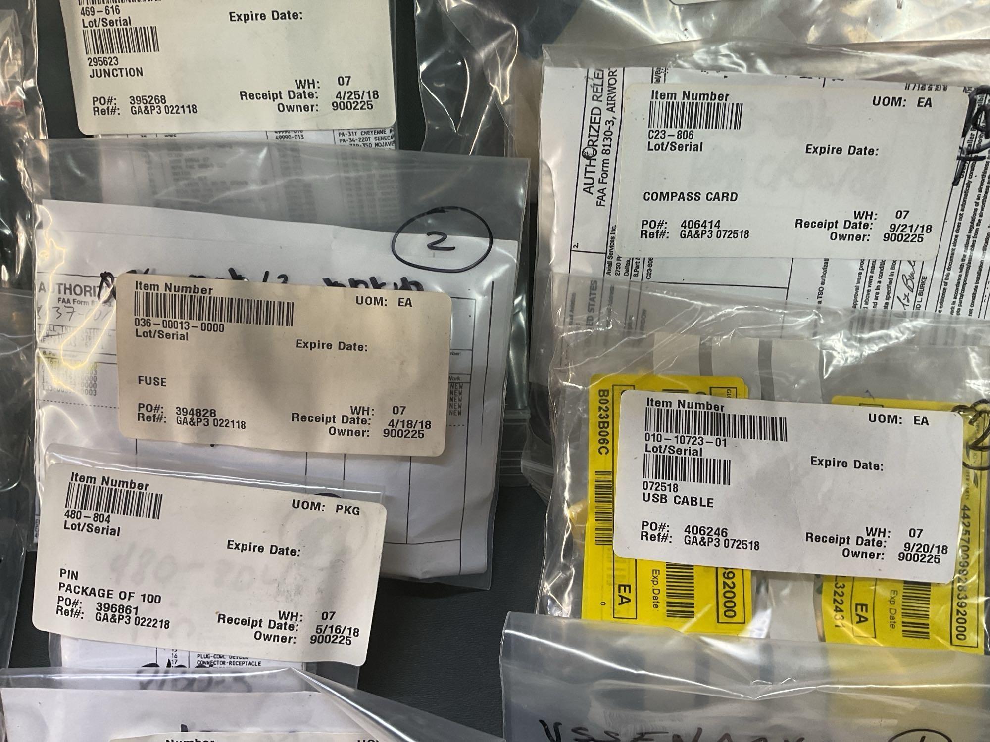 BOXES OF GARMIN & KING DATA CARDS, MOUNTS & AVIONICS REPAIR INVENTORY