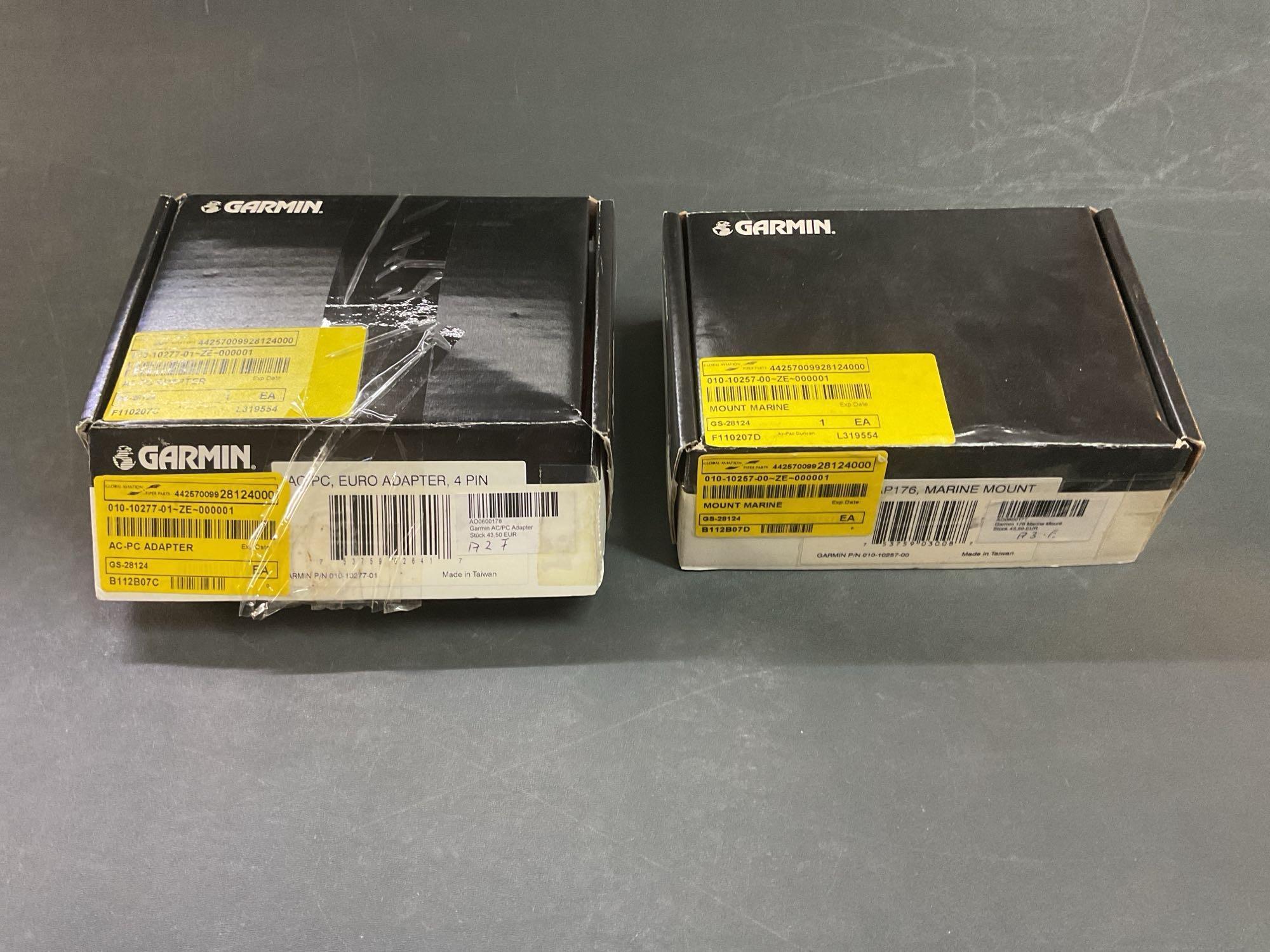 BOXES OF GARMIN & KING DATA CARDS, MOUNTS & AVIONICS REPAIR INVENTORY