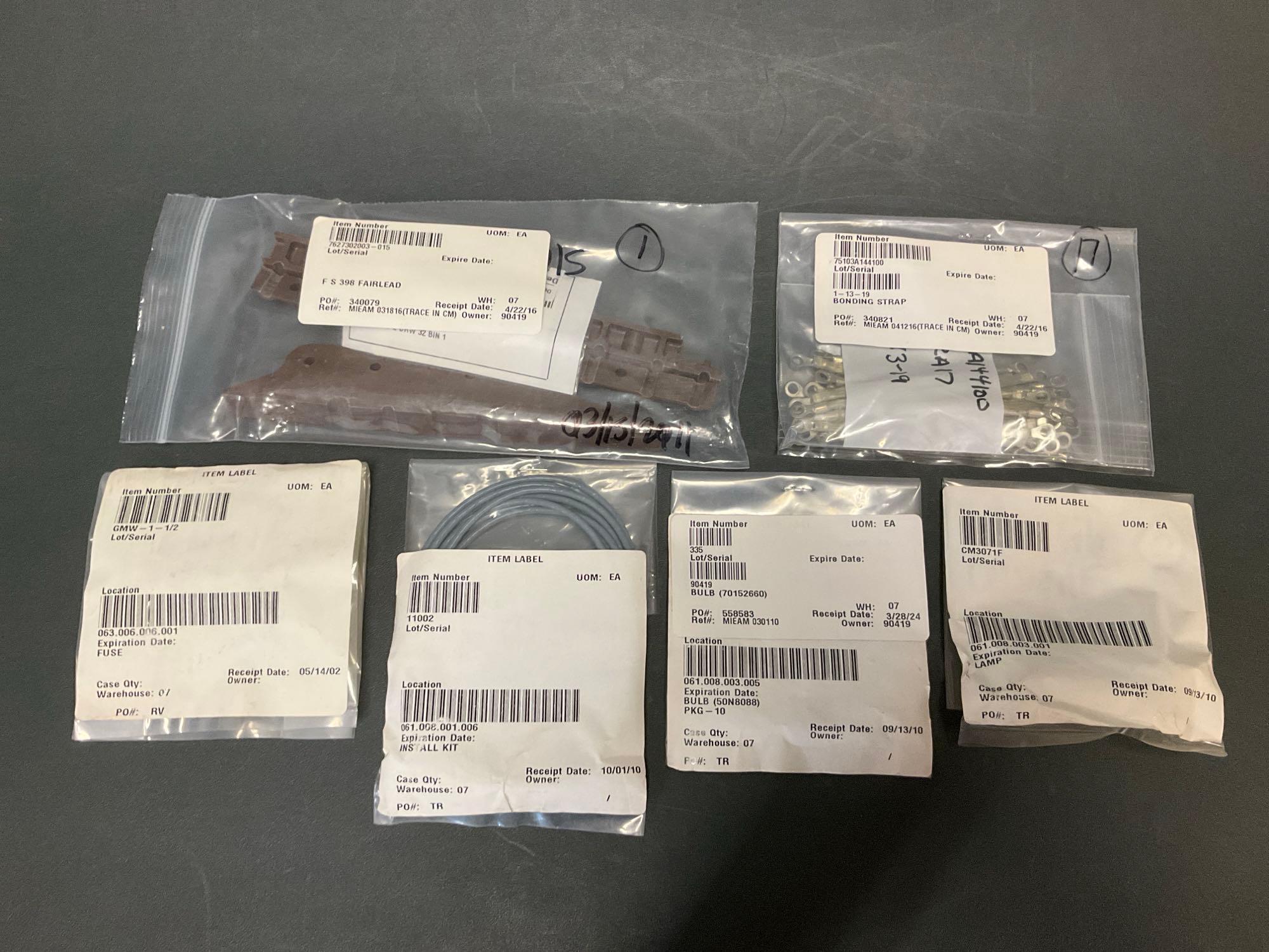 (BOXES OF NAV LIGHT B7890-1A, RED LENSE 09961-1, NEW SWITCHES, LIGHTING & ELECTRICAL INV.
