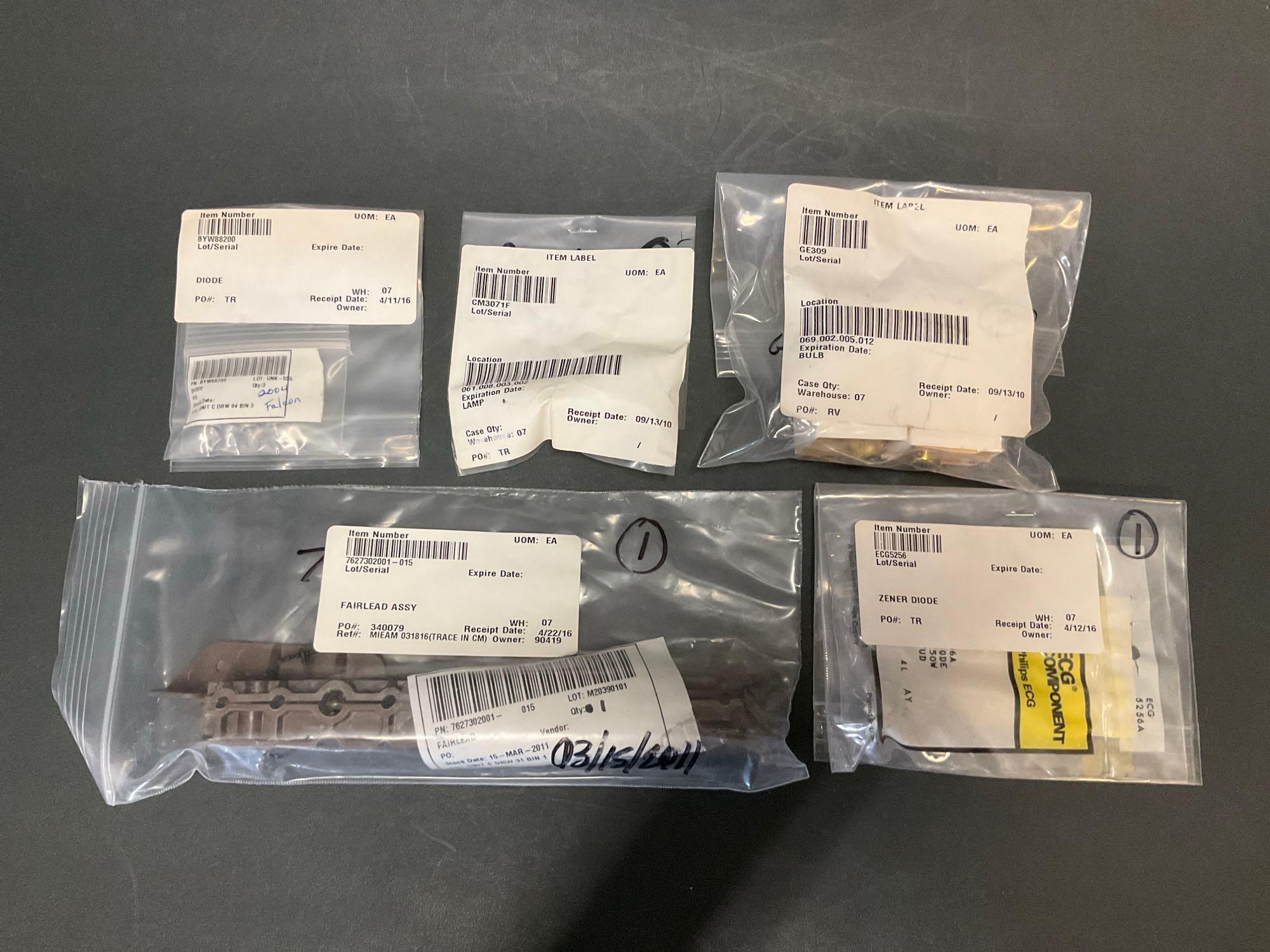 (BOXES OF NAV LIGHT B7890-1A, RED LENSE 09961-1, NEW SWITCHES, LIGHTING & ELECTRICAL INV.