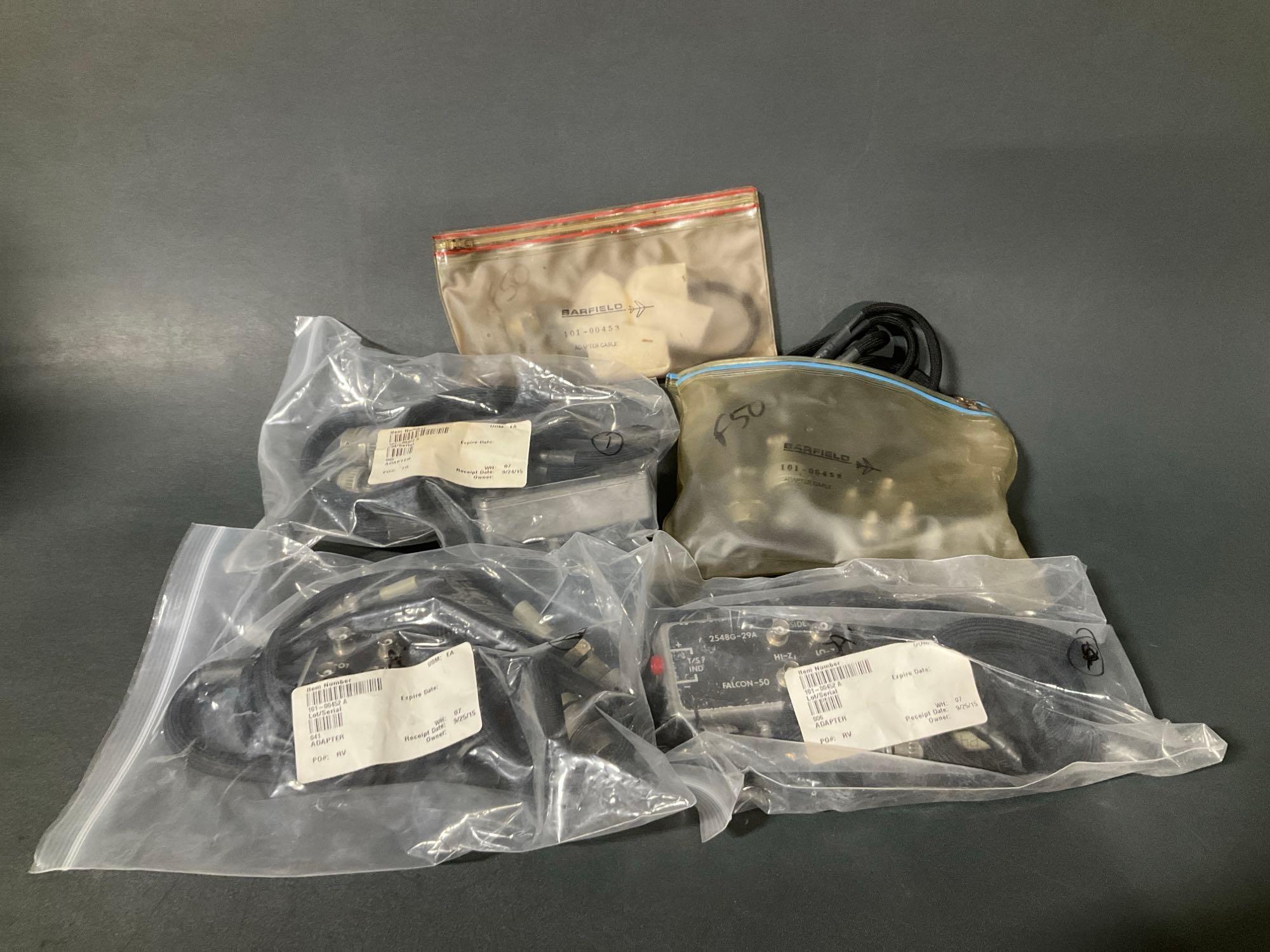 BOXES OF BARFIELD ADAPTER CABLES 101-00434, 101-00430, 101-00484, 101-00452, 101-00454, 101-00495,