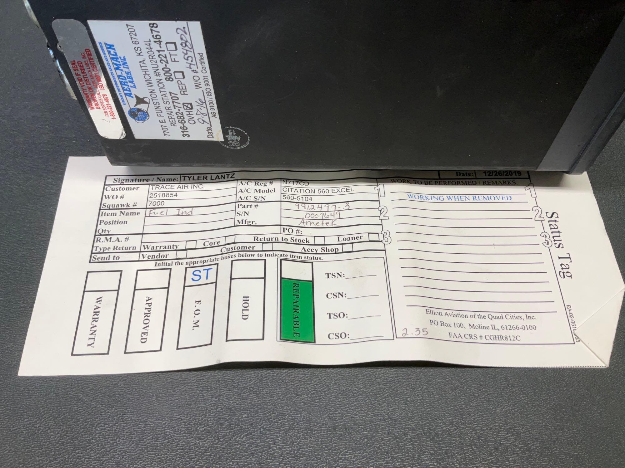CITATION FUEL INDICATORS 9912497-3 (WORKING WHEN REMOVED)