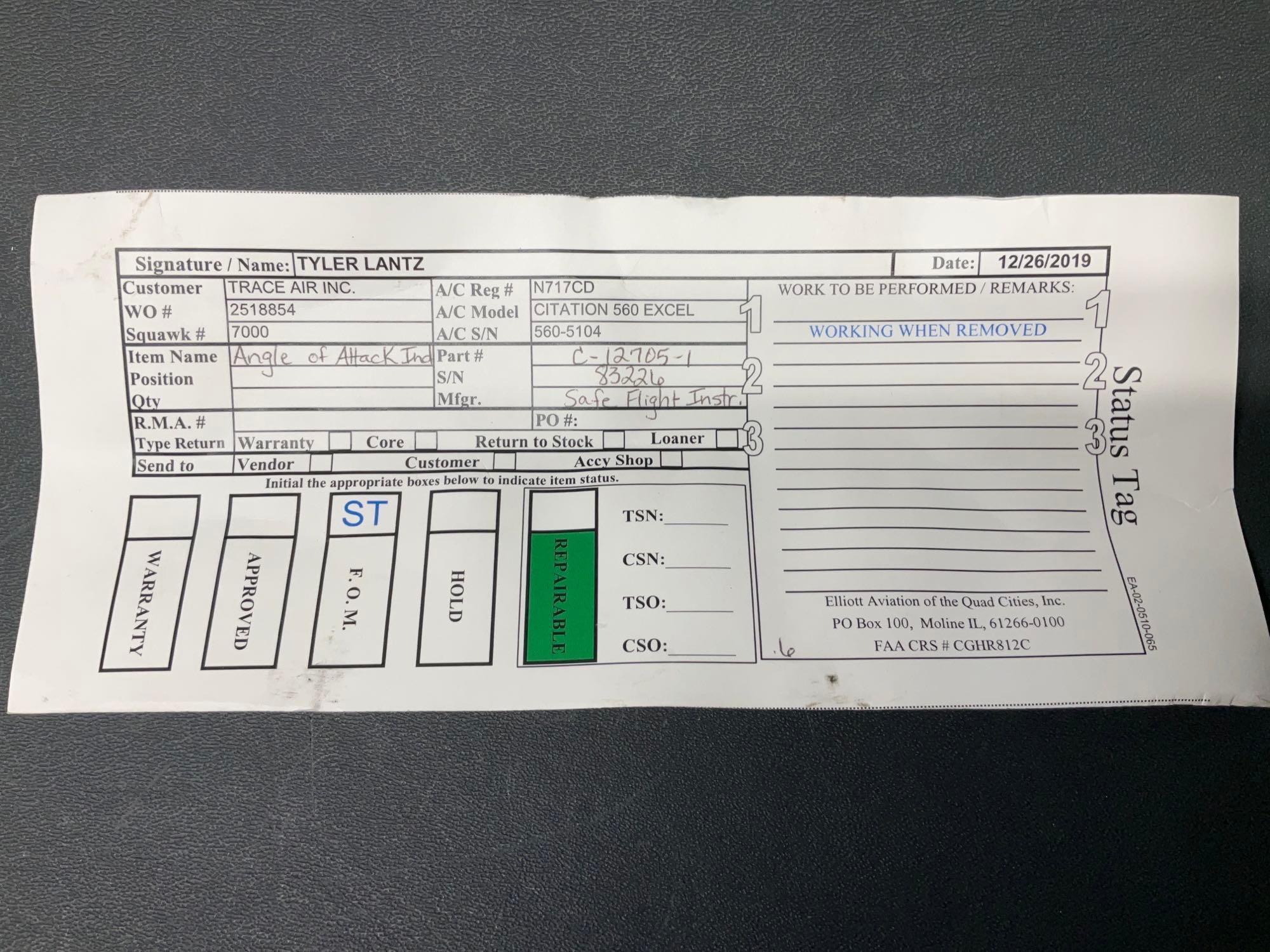 MISC BEECH & CITATION INSTRUMENTS 9053-3023, 6900027-3, 522519 & C-12705-1